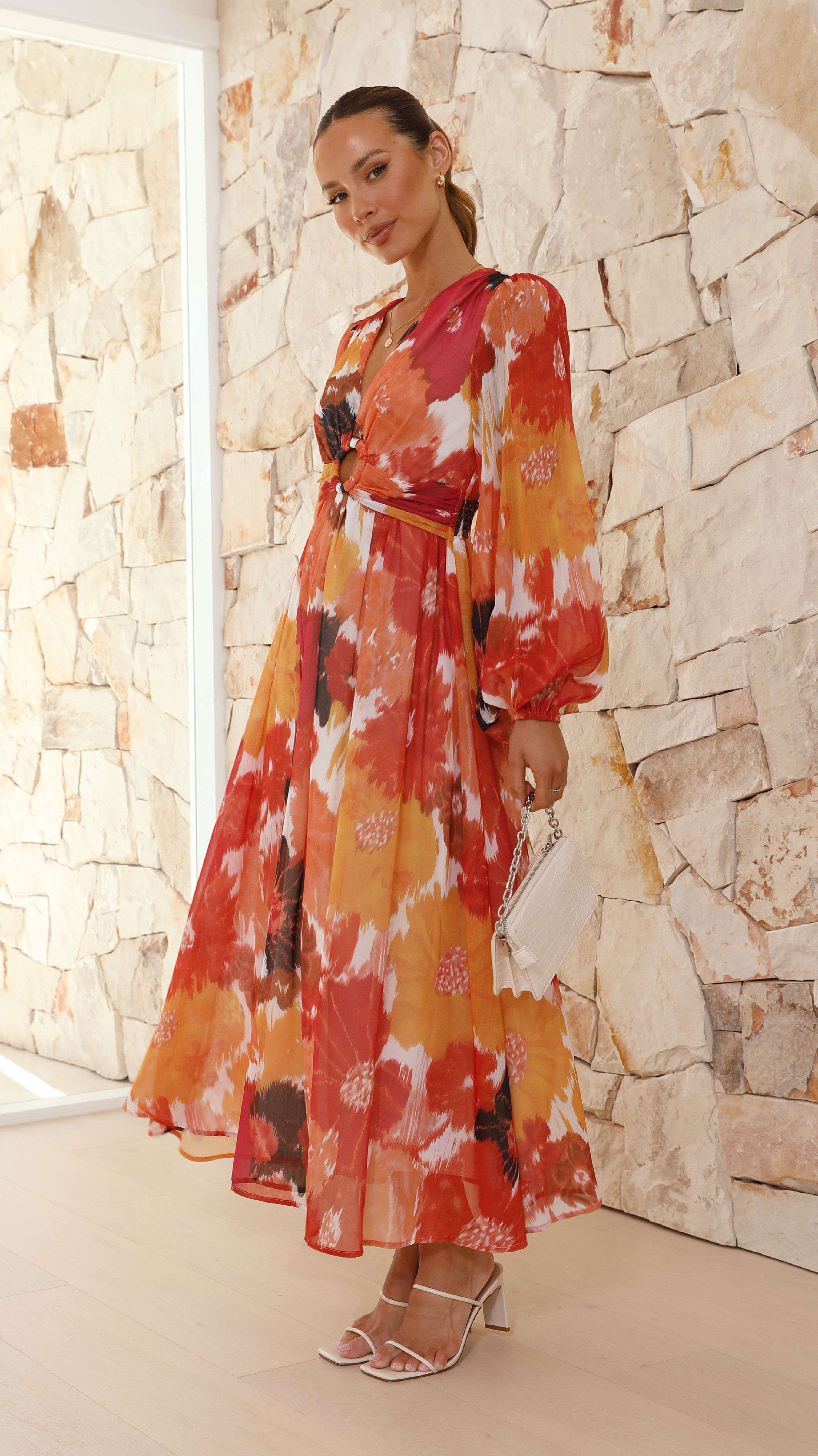 Melinda Maxi Dress - Orange/Black sold by Billy J product image thumbnail 3