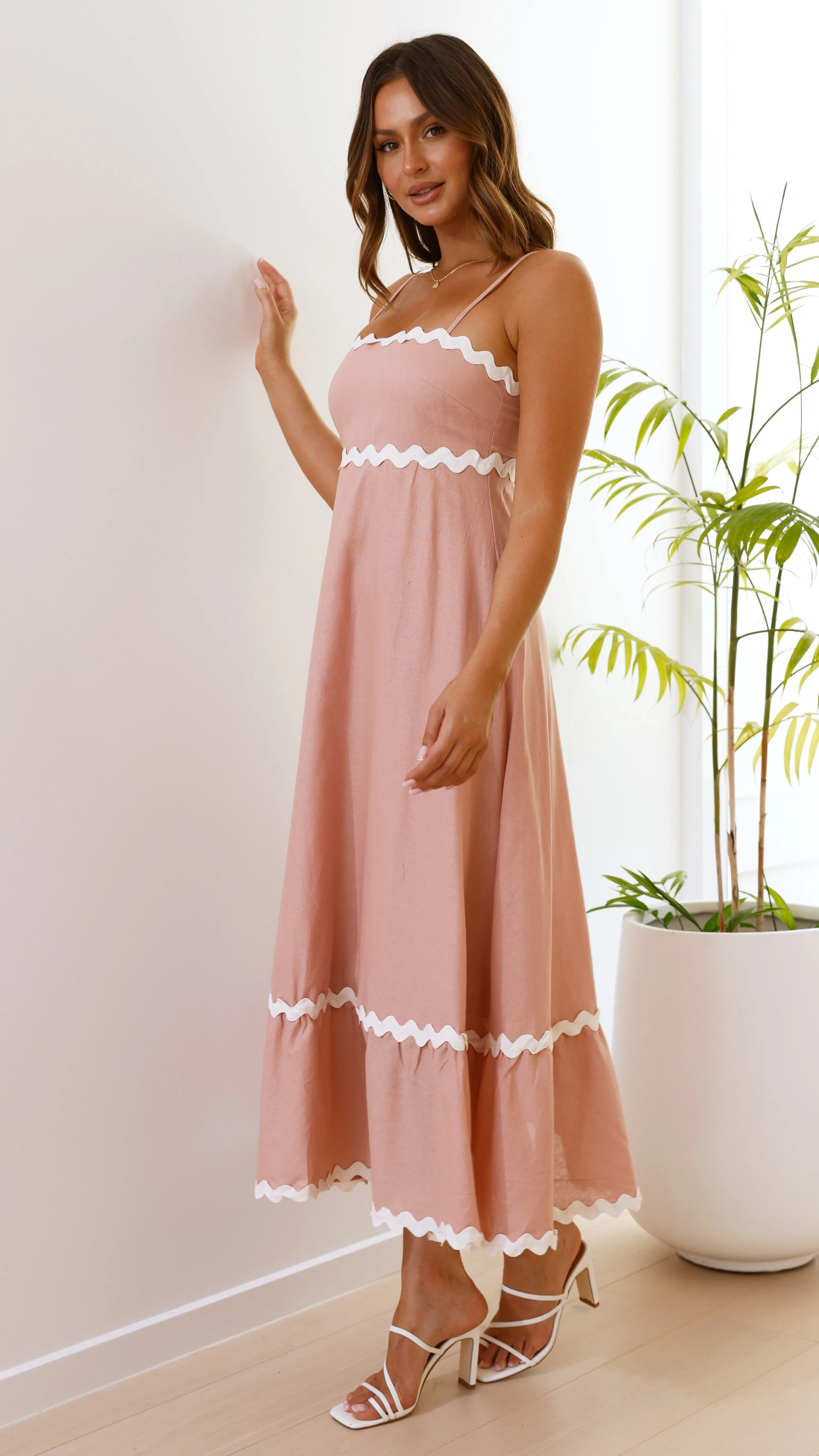 Brodey Midi Dress - Blush / White sold by Billy J product image thumbnail 5