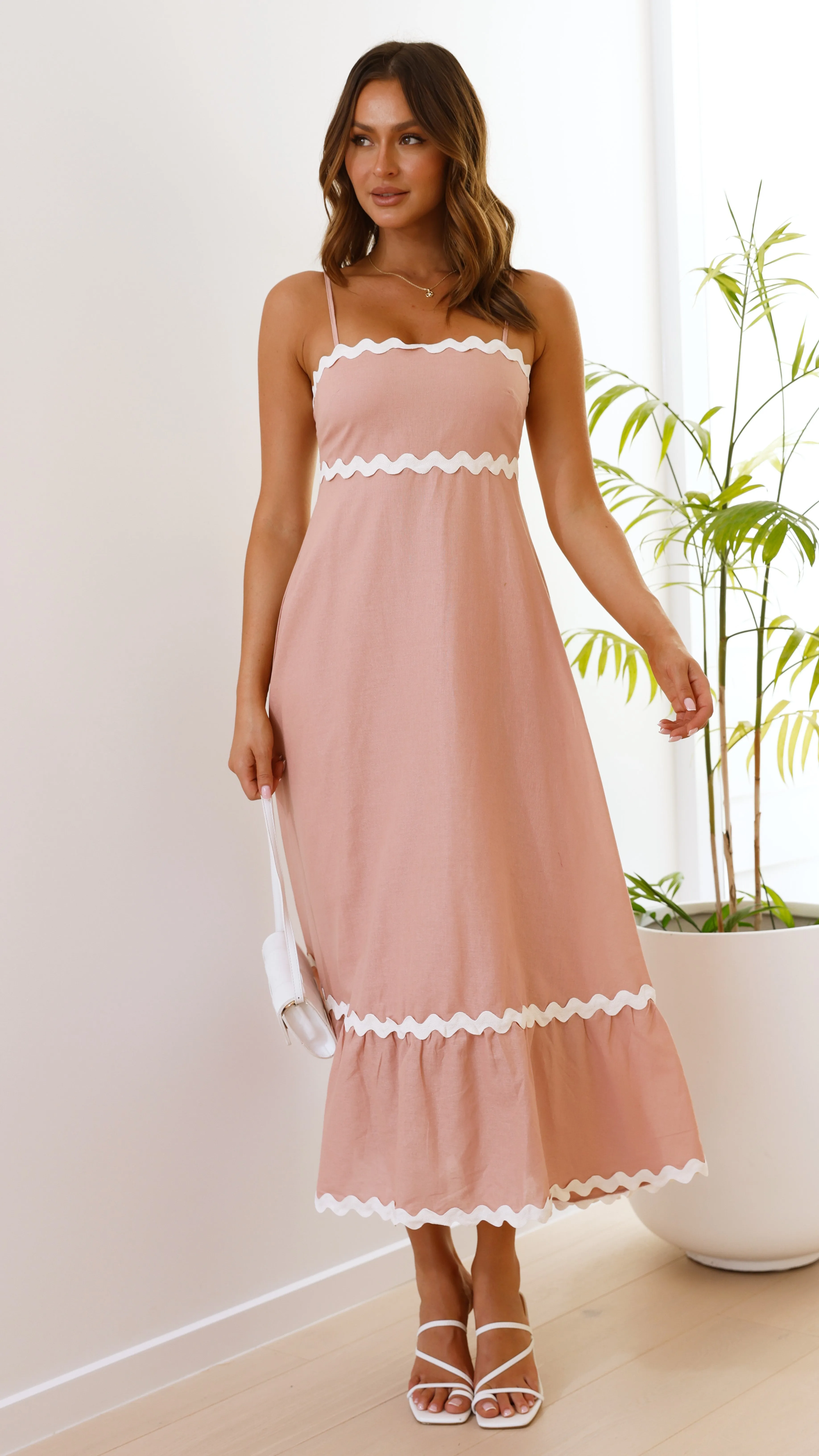 Brodey Midi Dress - Blush / White sold by Billy J product image thumbnail 4