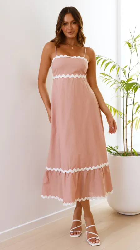 Brodey Midi Dress - Blush / White sold by Billy J