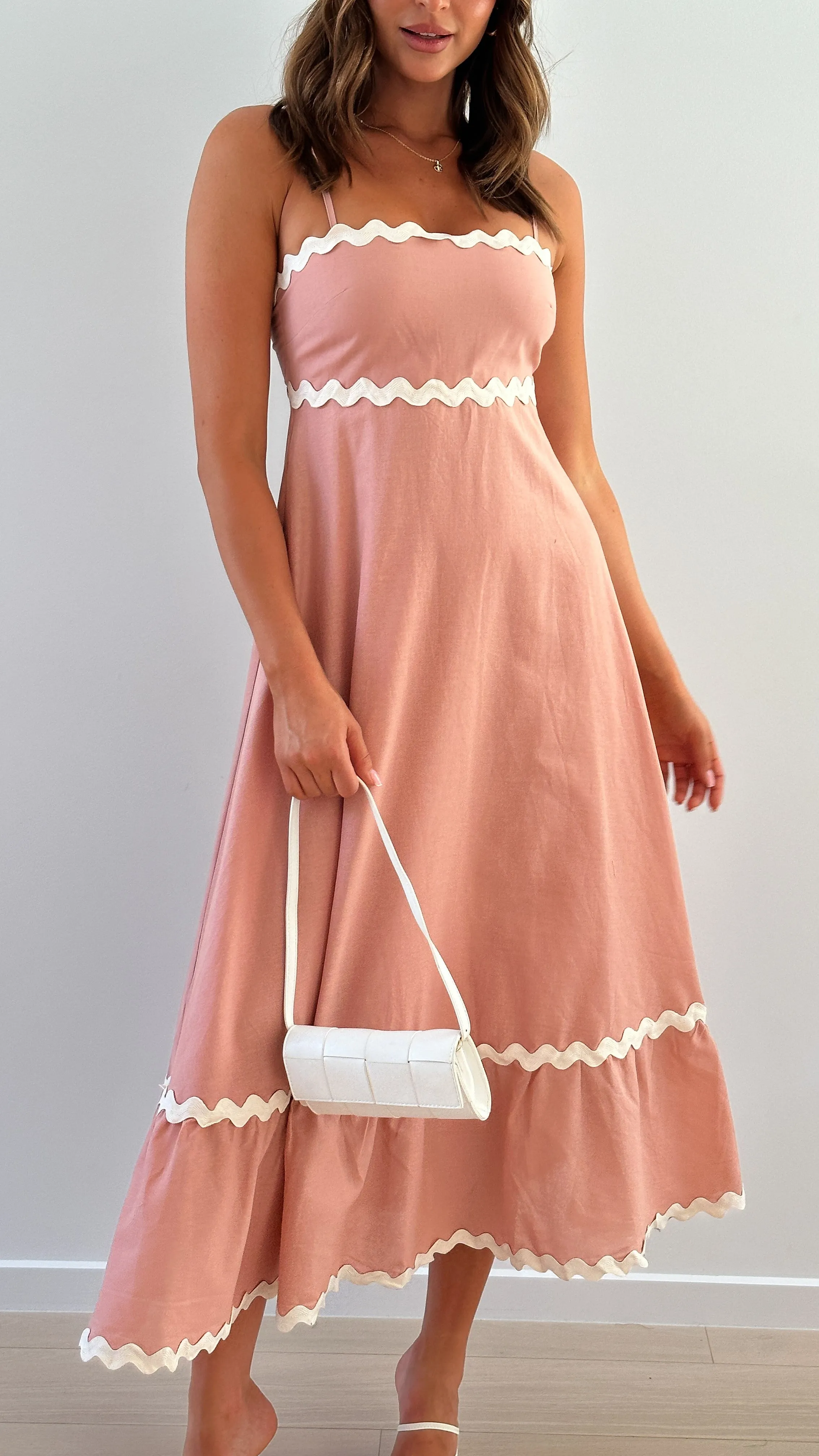 Brodey Midi Dress - Blush / White sold by Billy J product image thumbnail 3