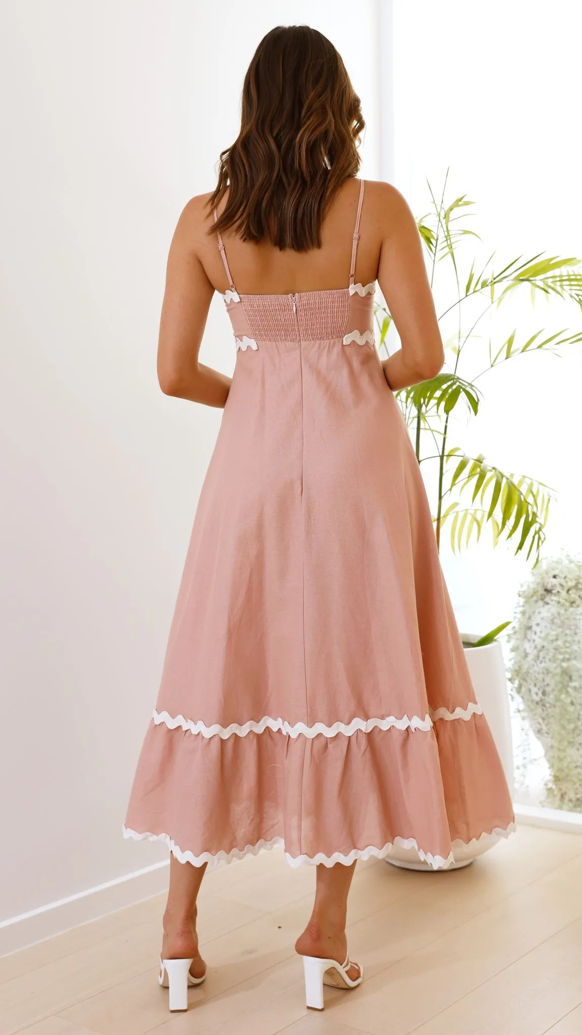Brodey Midi Dress - Blush / White sold by Billy J product image thumbnail 2