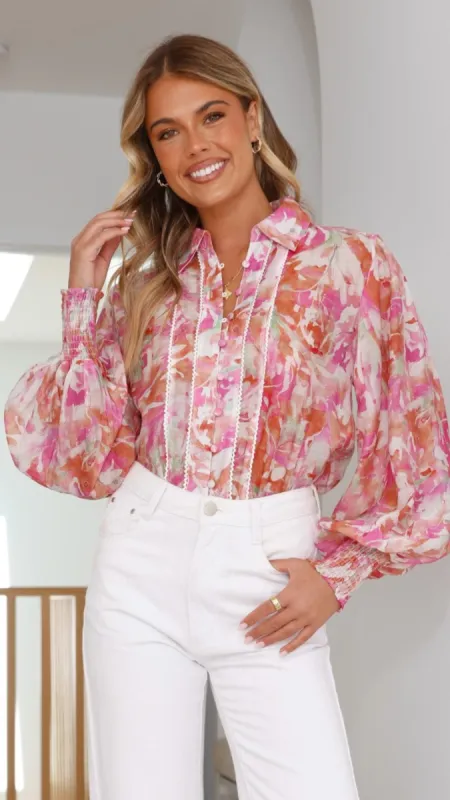 Flora Top - Pink Floral sold by Billy J