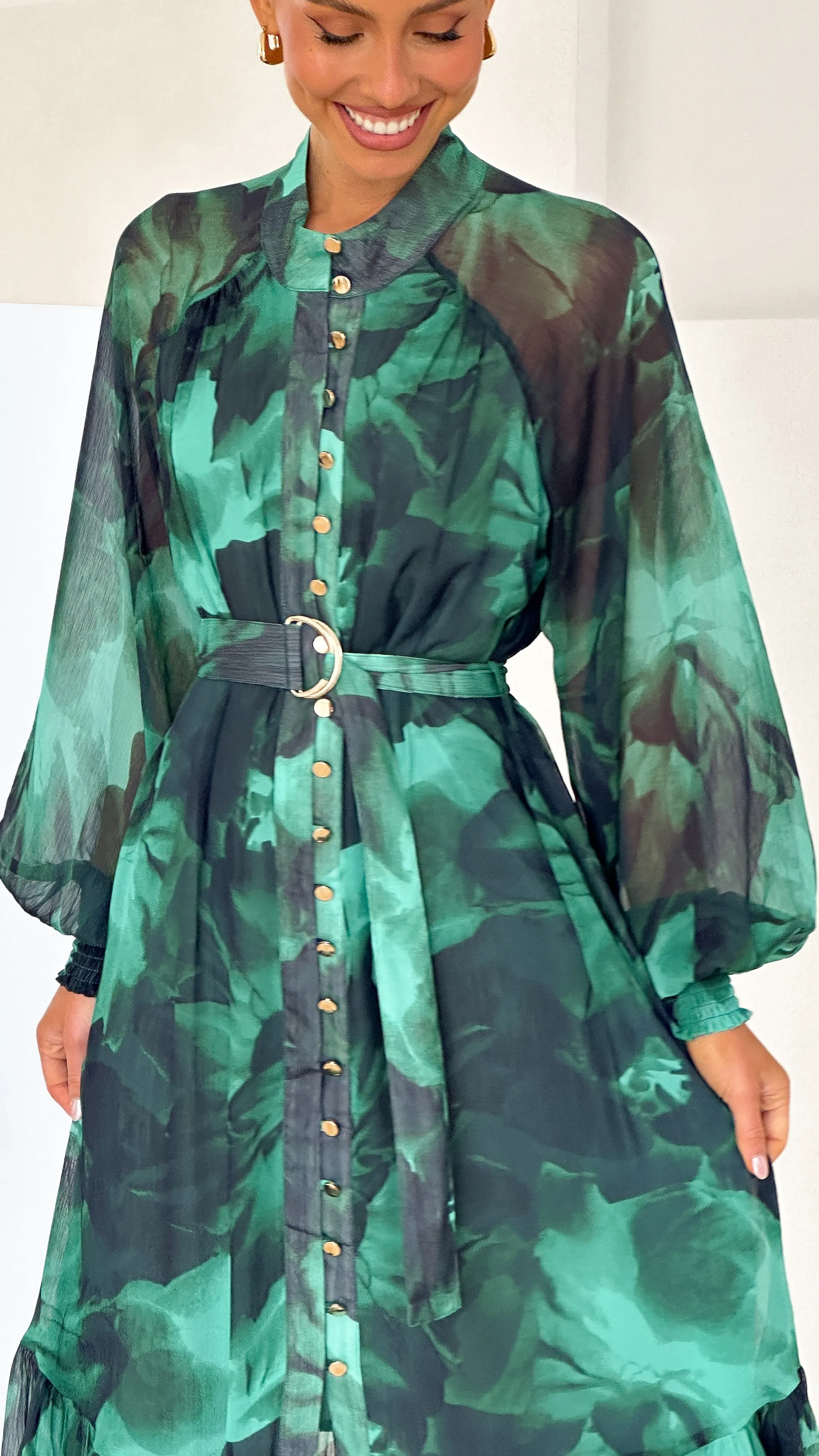 Renata Maxi Dress - Green Print sold by Billy J product image thumbnail 3