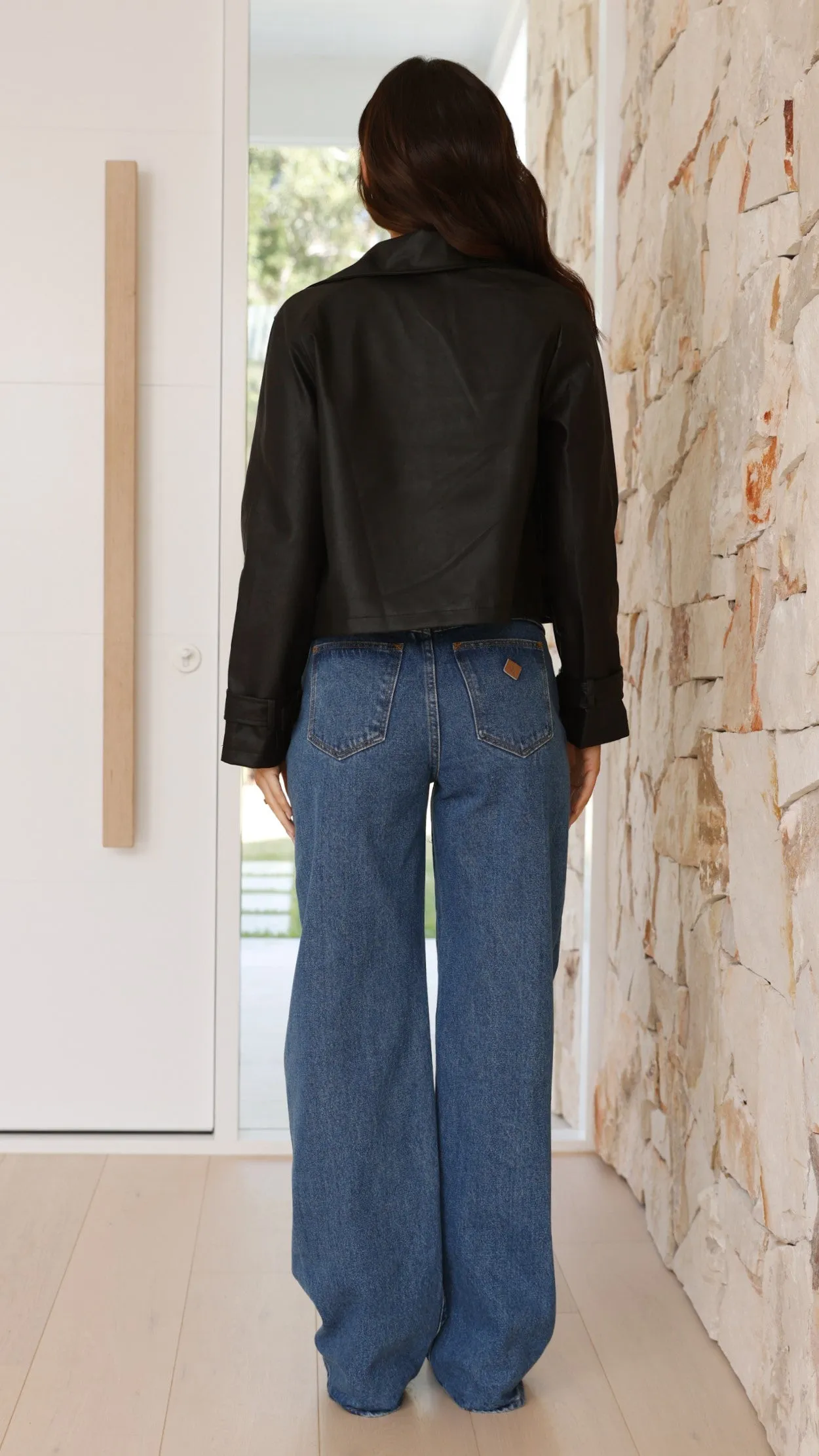 Quintana Cropped Trench Jacket - Black sold by Billy J product image thumbnail 2