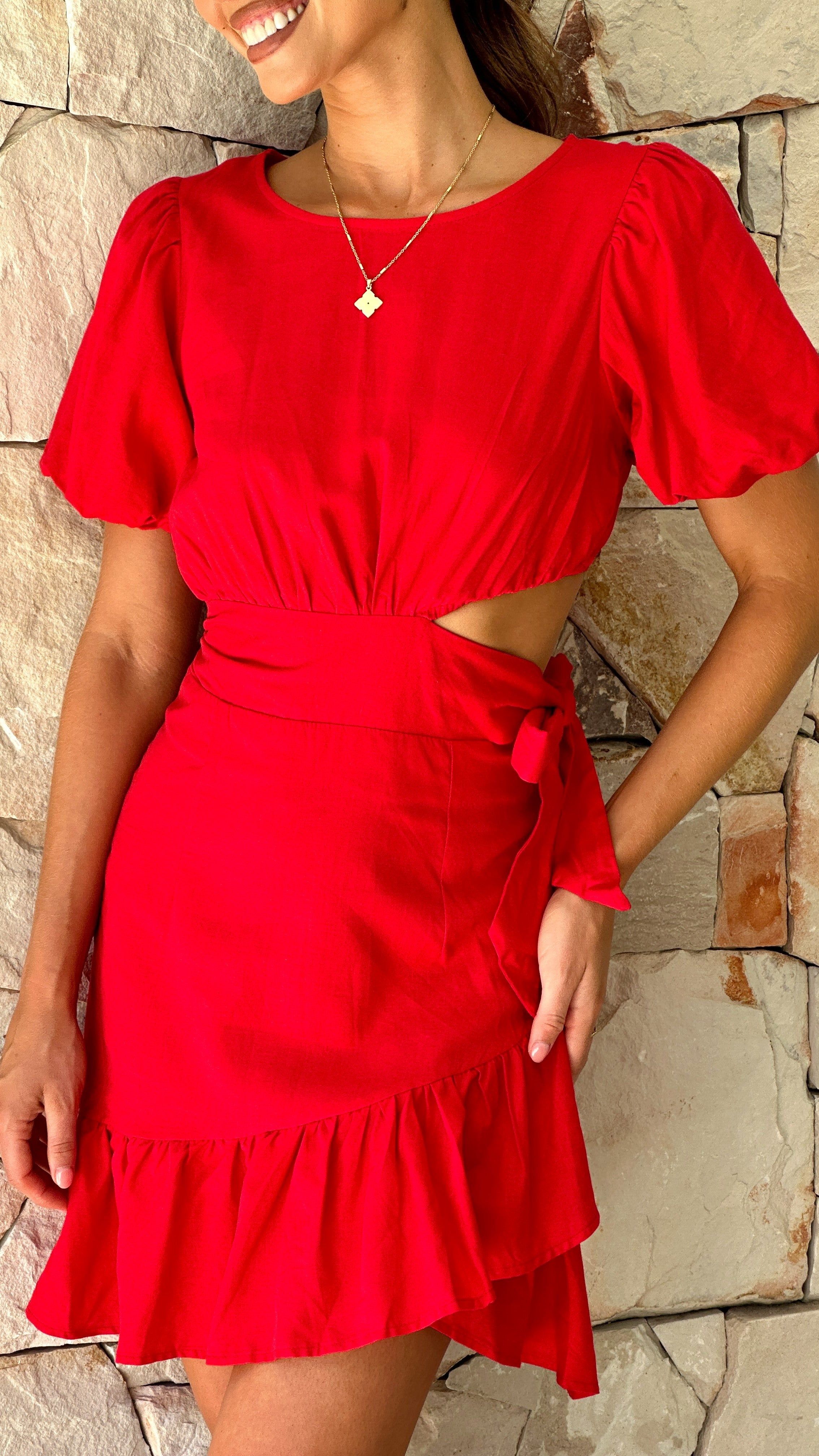 Tarra Mini Dress - Red sold by Billy J product image thumbnail 3