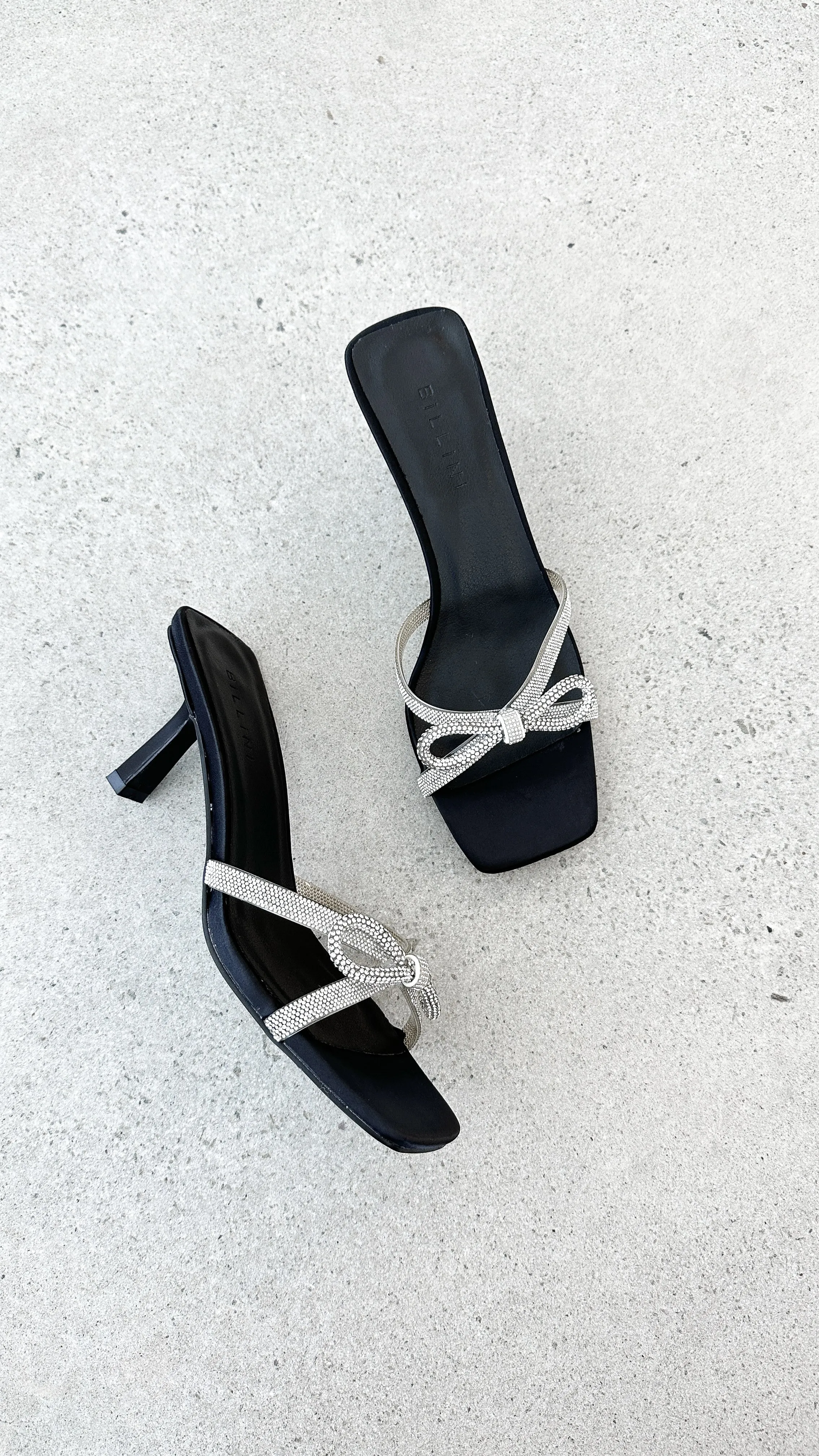 Fabia Heel - Black Satin Diamante sold by Billy J product image thumbnail 4