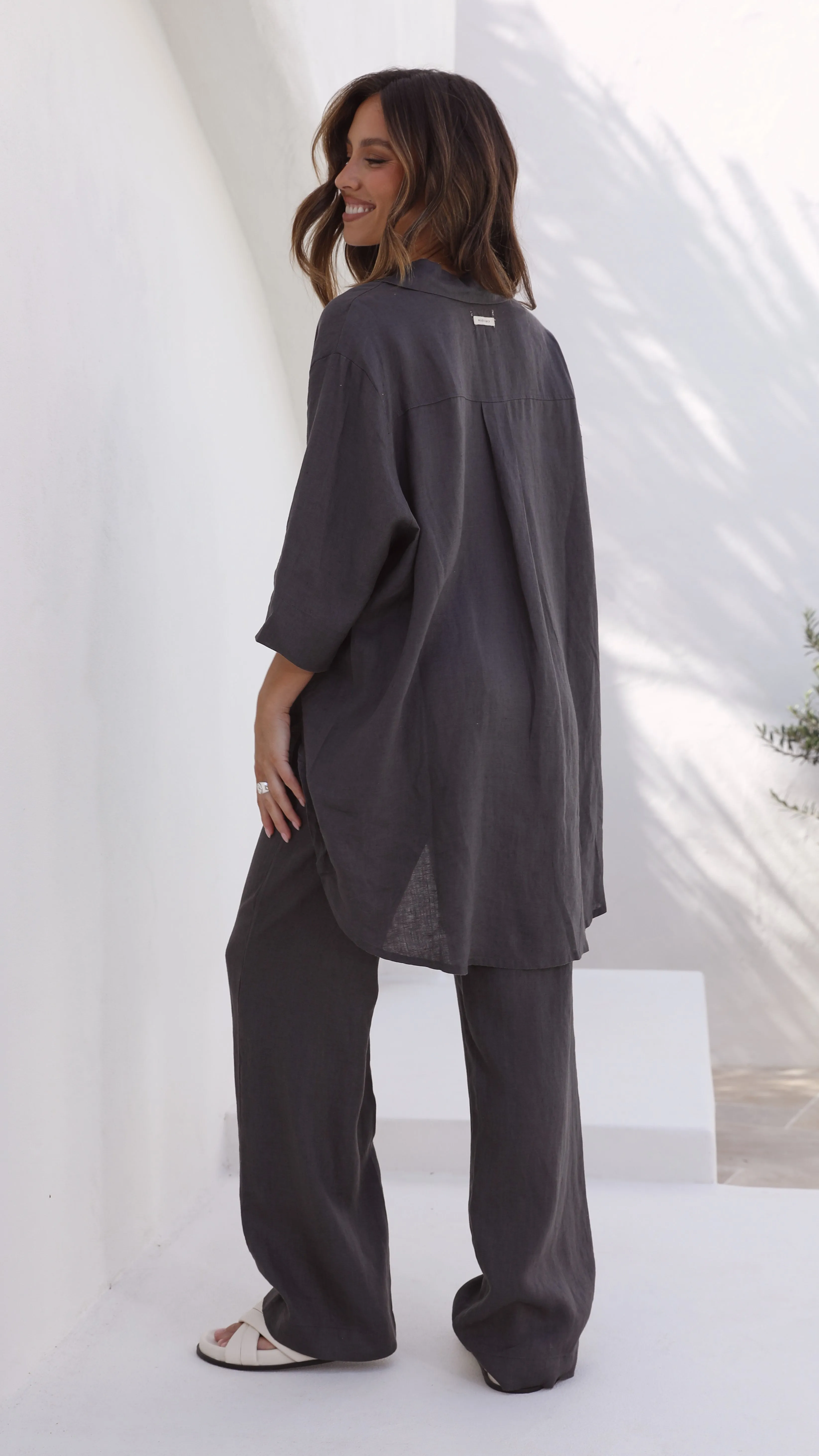 Linen Lounge Pant - Coal sold by Billy J product image thumbnail 3