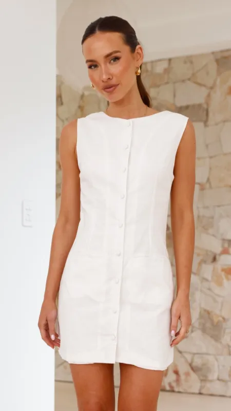Celine Mini Dress - White sold by Billy J