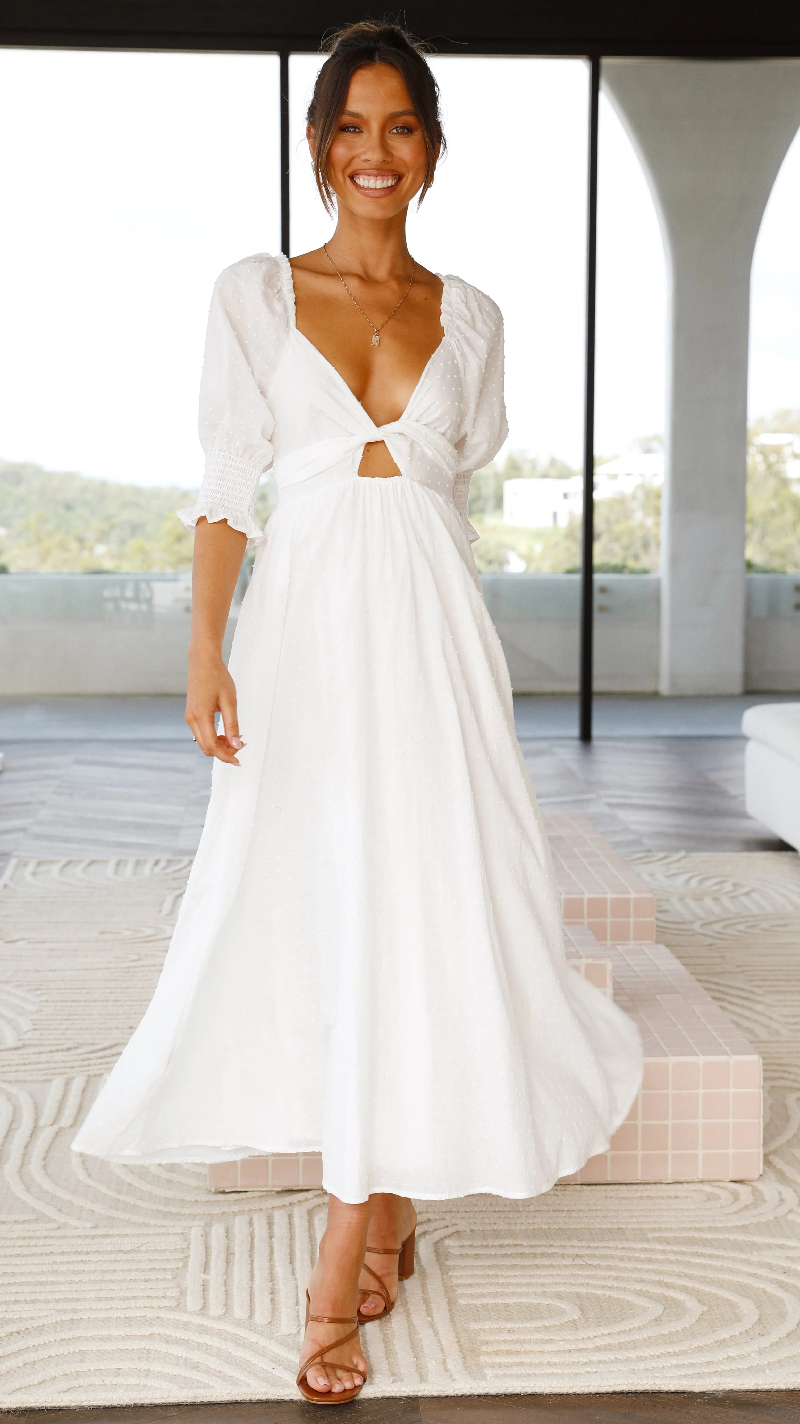 Cierra Midi Dress - White sold by Billy J product image thumbnail 5