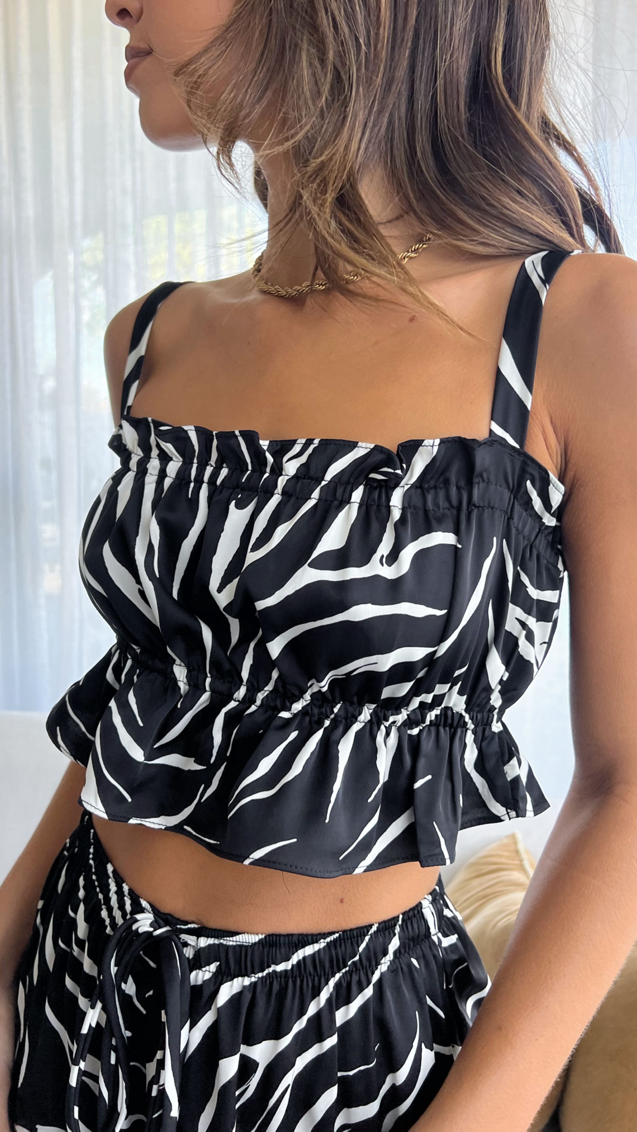 Zita Crop Top - Black/White sold by Billy J product image thumbnail 2