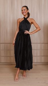 Charlotte Midi Dress - Black sold by Billy J