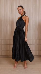 Charlotte Midi Dress - Black sold by Billy J