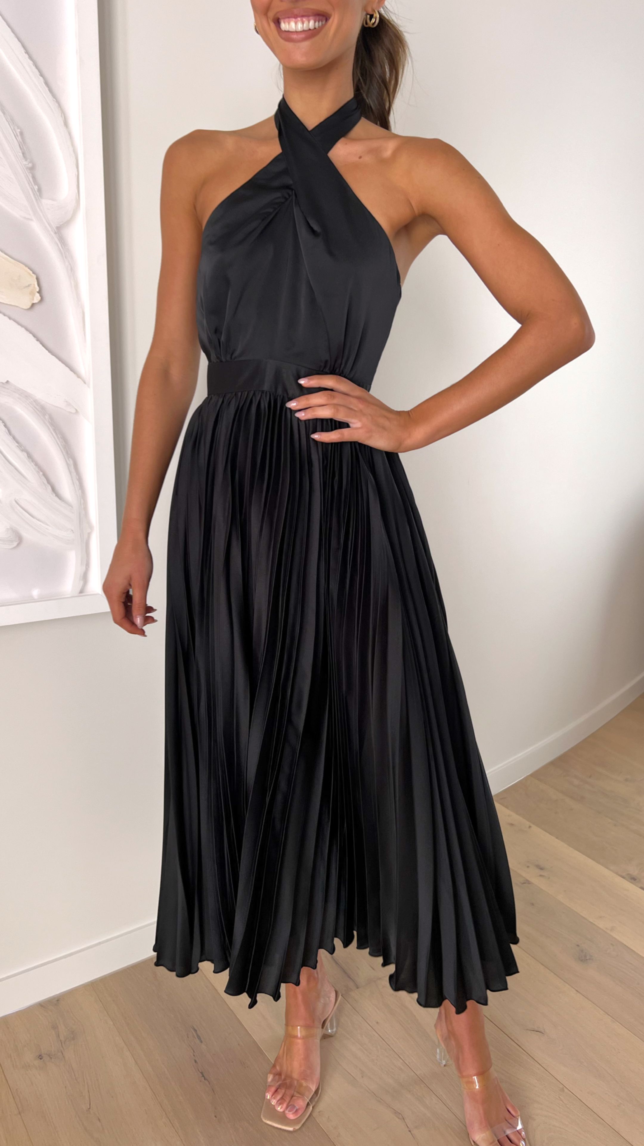 Charlotte Midi Dress - Black sold by Billy J