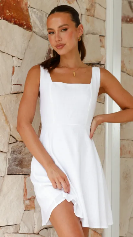 Carlita Mini Dress - White sold by Billy J