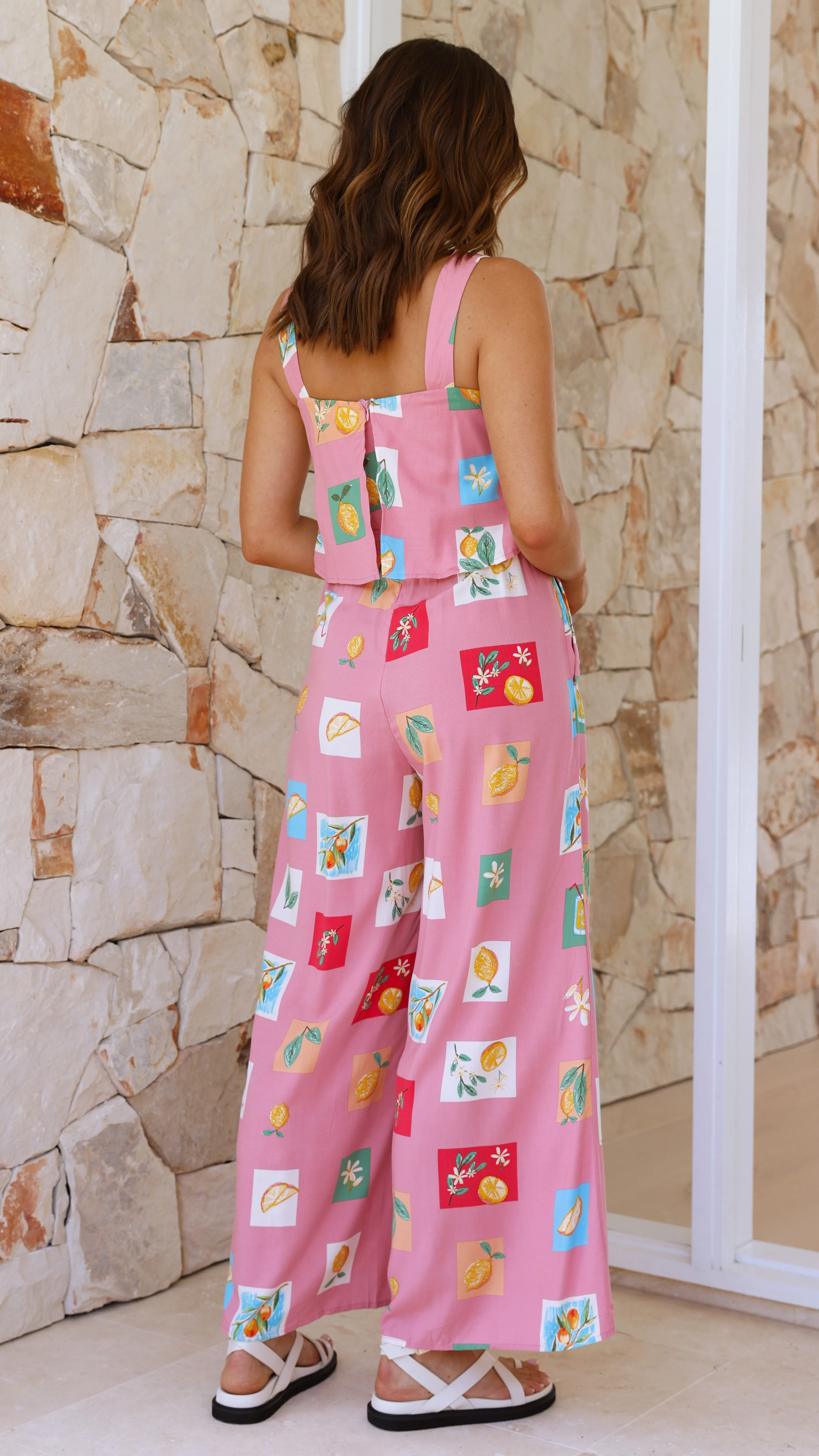 Faithan Jumpsuit - Pink / Lemon Print sold by Billy J product image thumbnail 2
