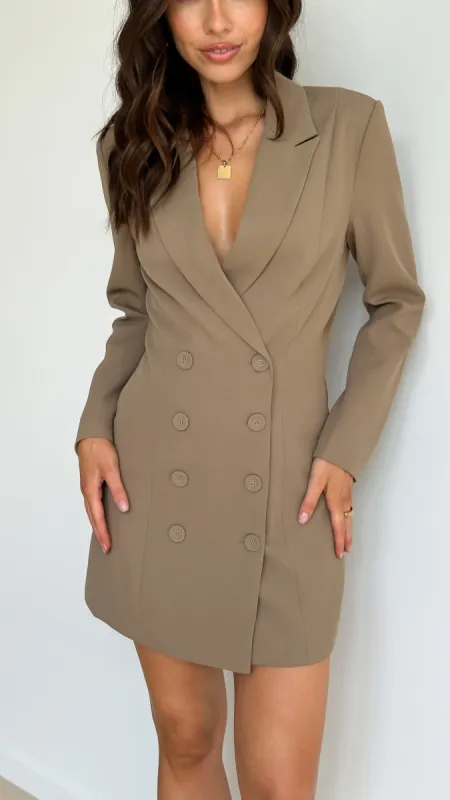 Cody Blazer Dress - Brown sold by Billy J