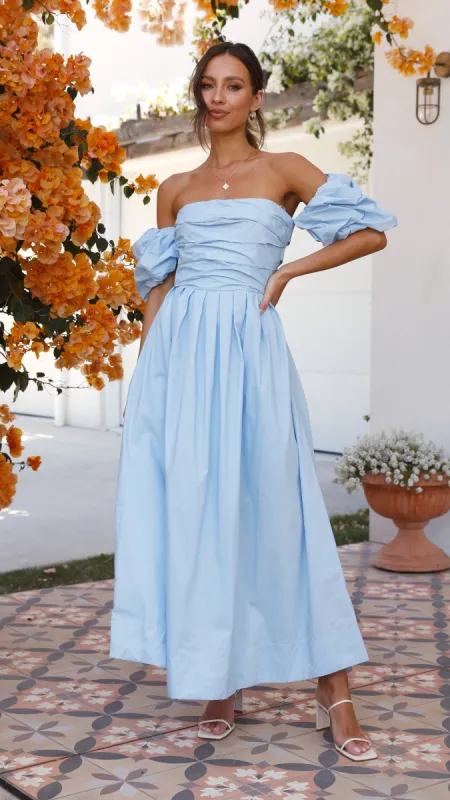 Caelius Midi Dress - Light Blue sold by Billy J