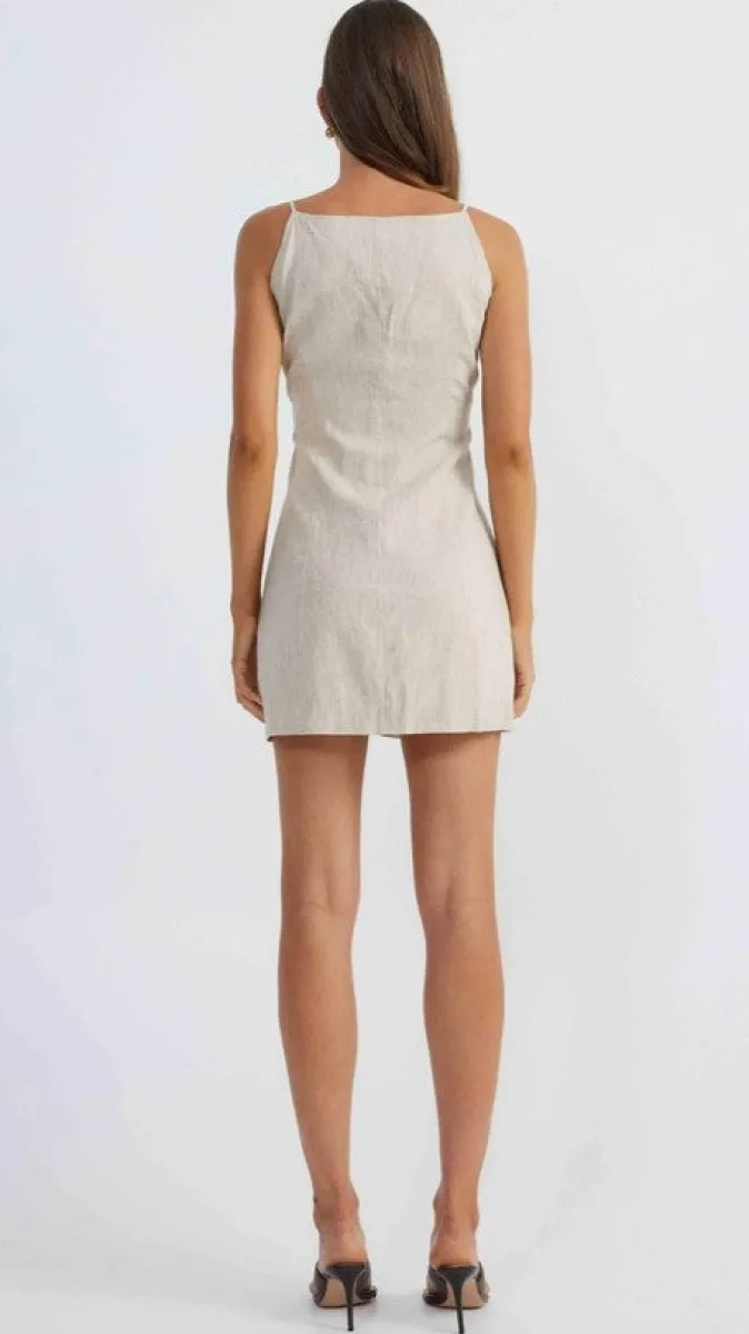 Allegra Linen Mini Dress - Natural | Parallel