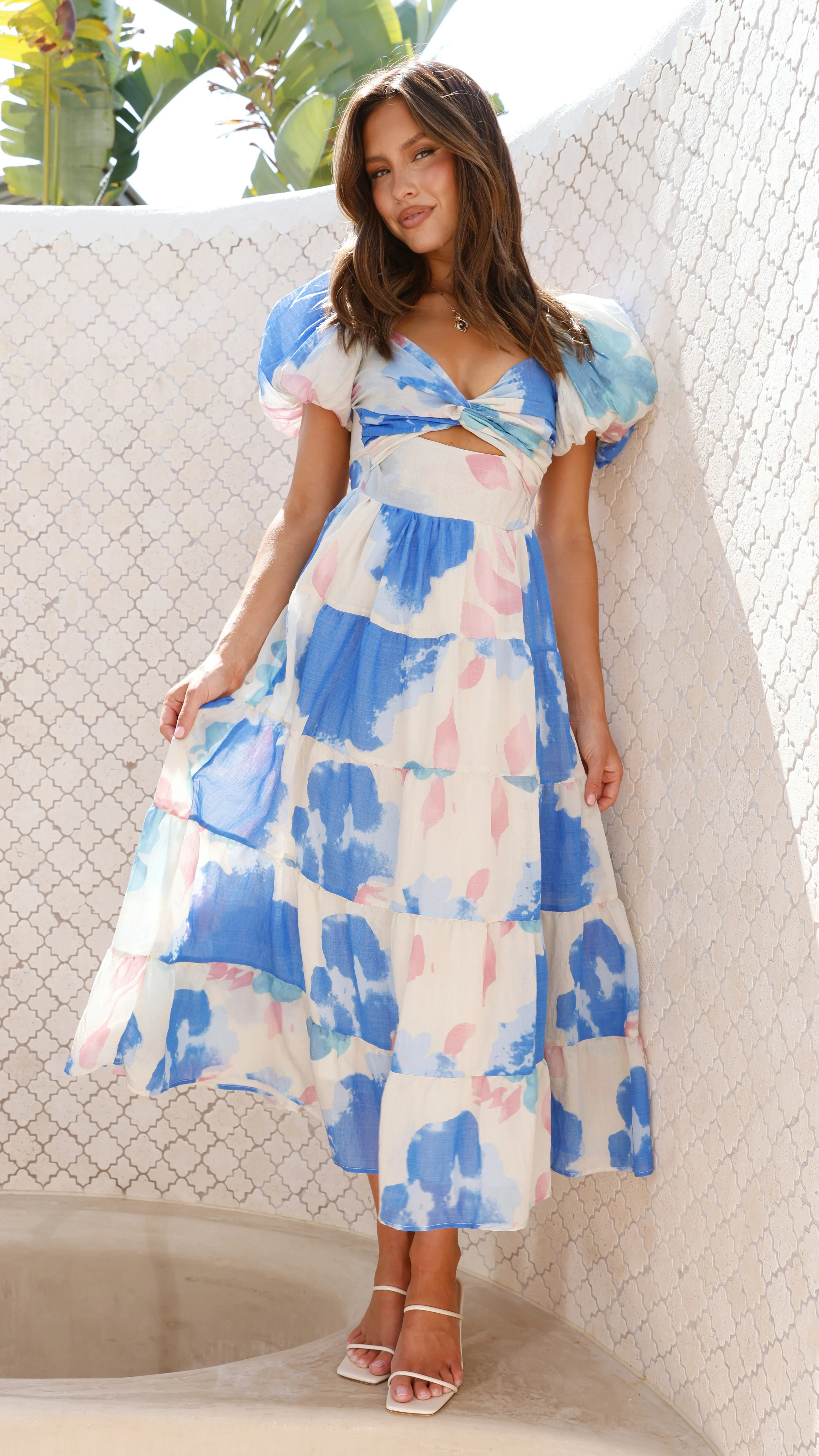Coral Maxi Dress - Blue Floral sold by Billy J product image thumbnail 5