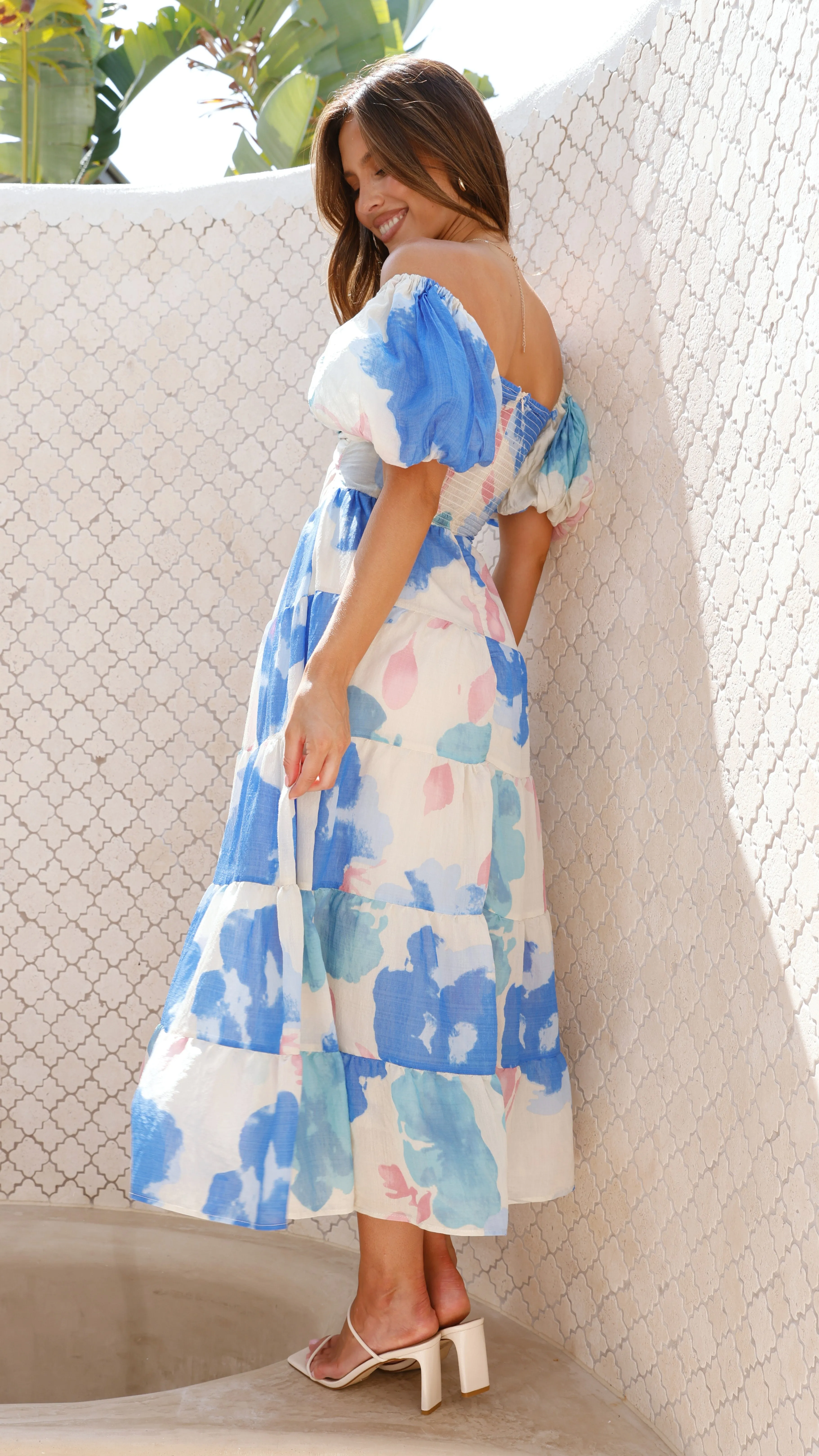 Coral Maxi Dress - Blue Floral sold by Billy J product image thumbnail 2