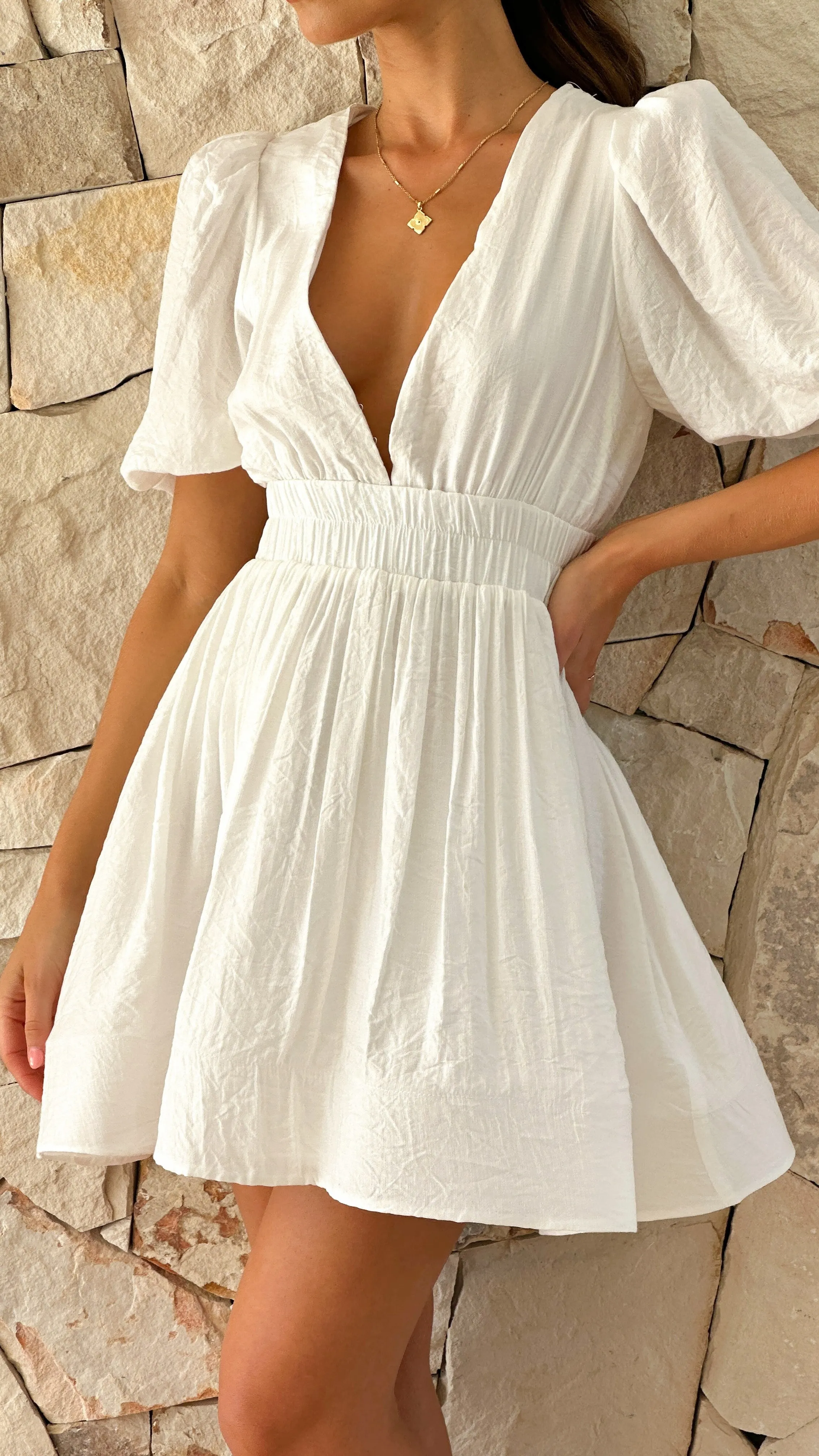Erin Mini Dress - White sold by Billy J product image thumbnail 4