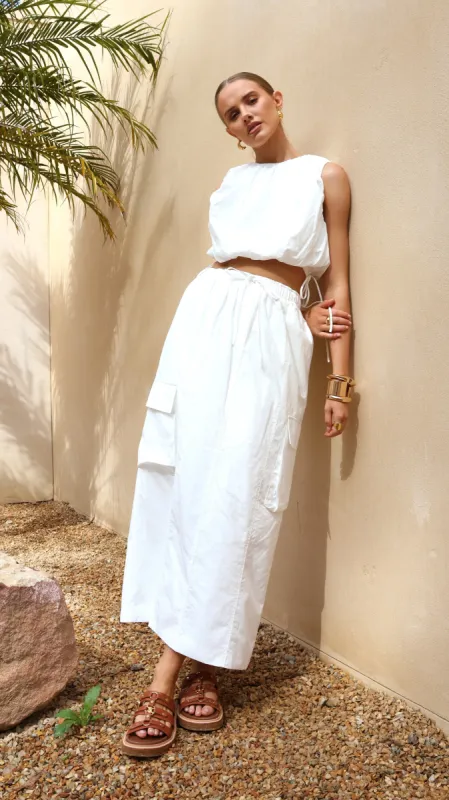 Kasey Midi Skirt - White sold by Billy J