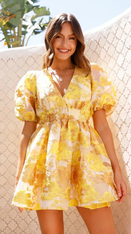 Abel Mini Dress - Yellow sold by Billy J