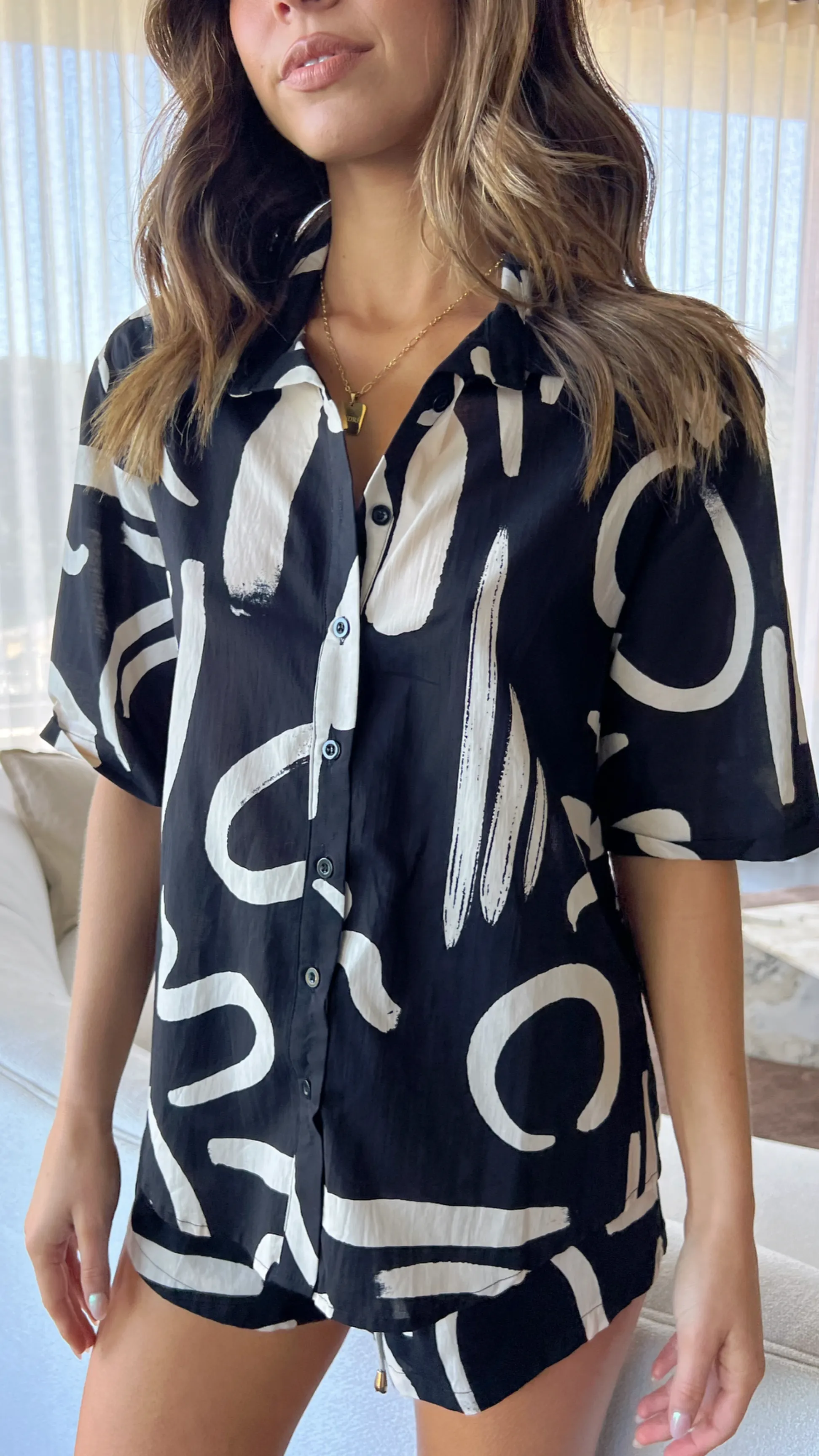 York Button Up Shirt - Black/Sand sold by Billy J product image thumbnail 4