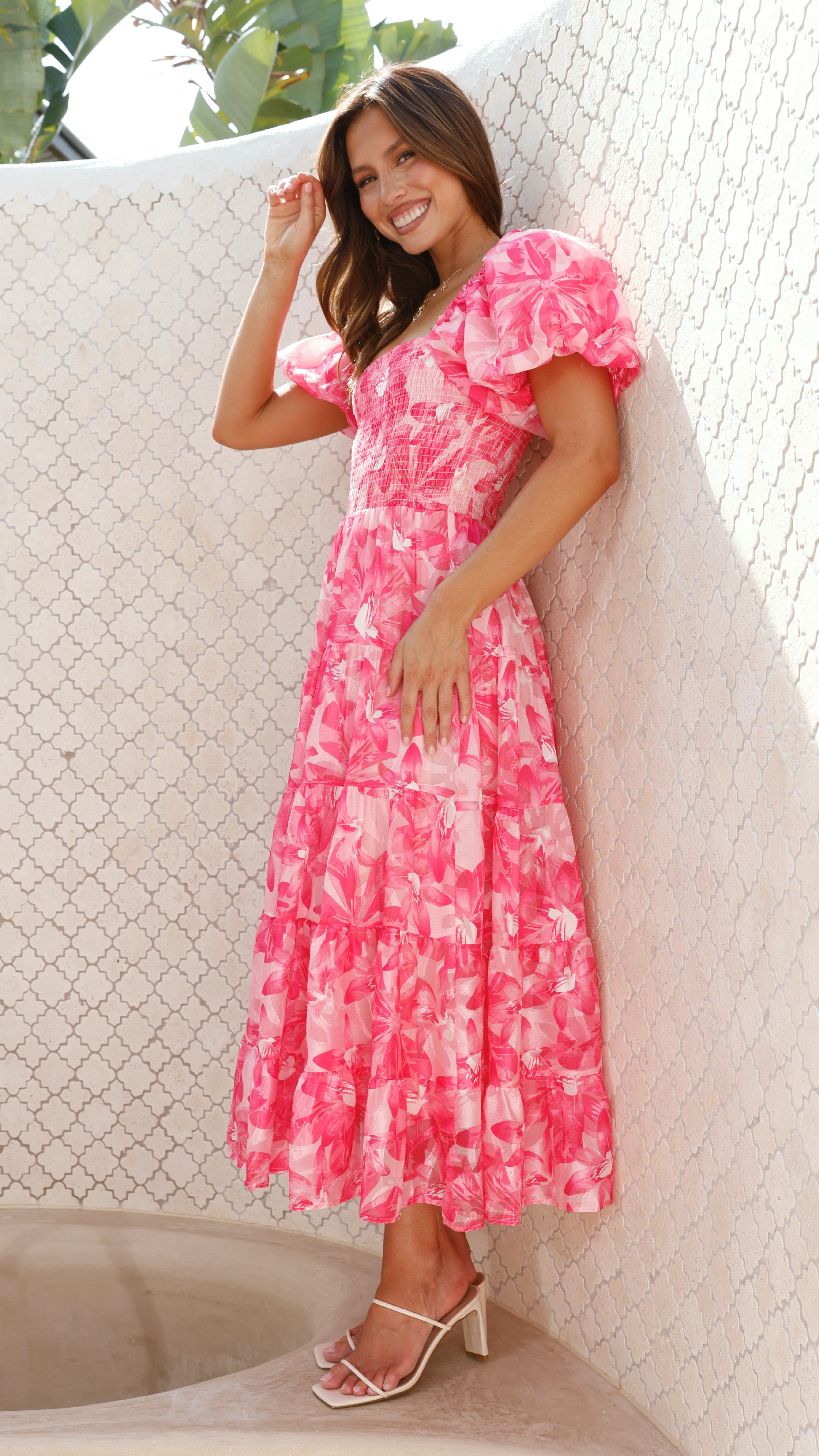 Callen Maxi Dress - Pink Floral sold by Billy J product image thumbnail 3