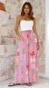 Avery Wide Leg Pant - Pink / Lemon Print sold by Billy J