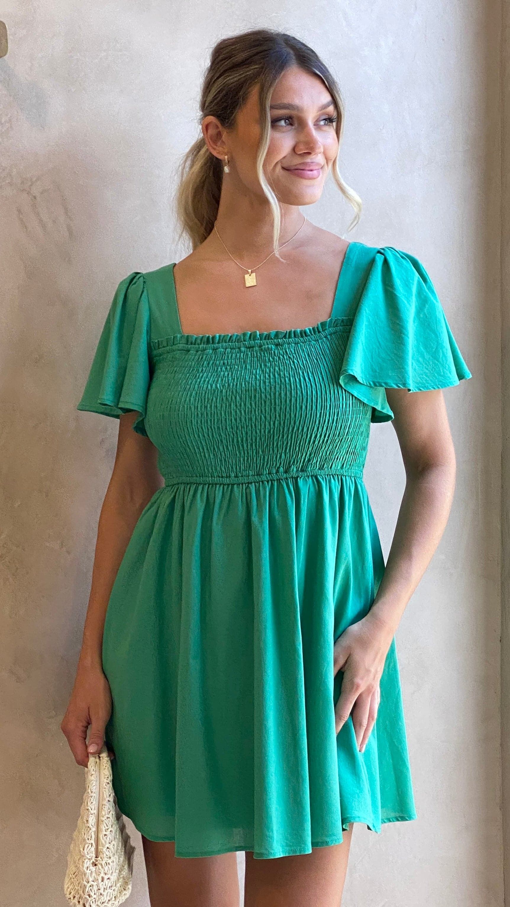 Molly Mini Dress - Green sold by Billy J product image thumbnail 3