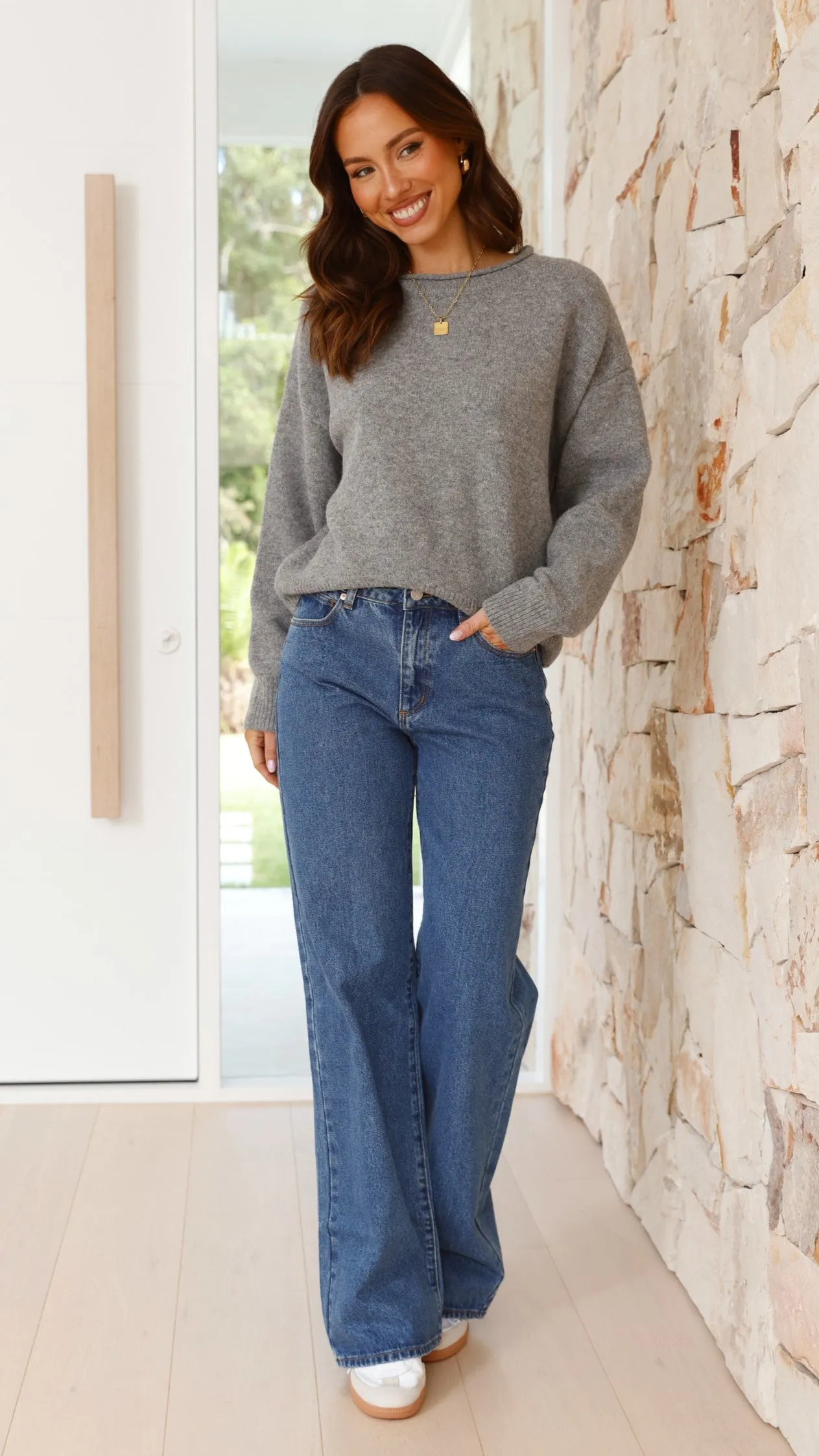 Grazie Knit Jumper - Grey sold by Billy J