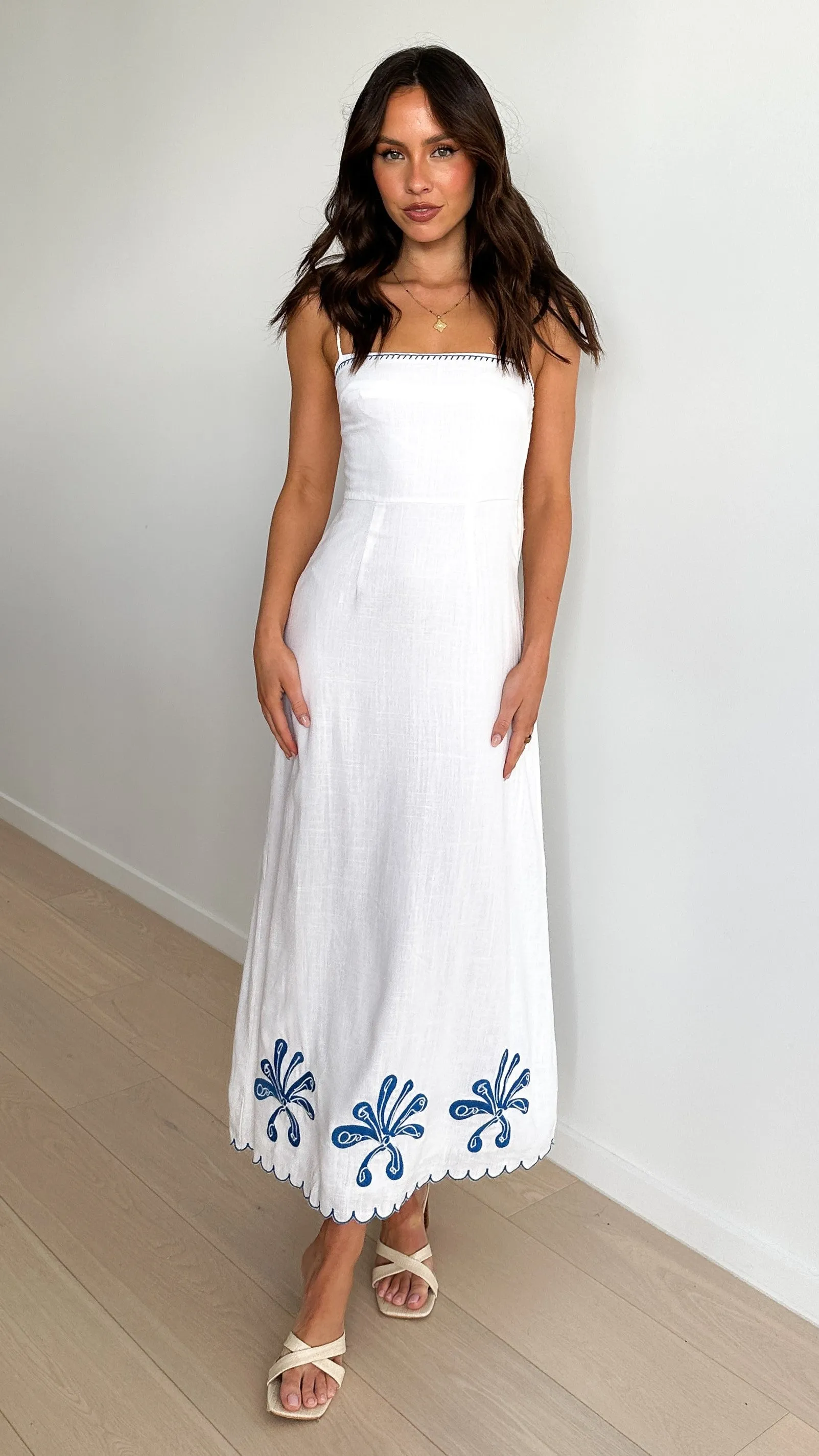 Daya Maxi Dress - White / Blue sold by Billy J product image thumbnail 4