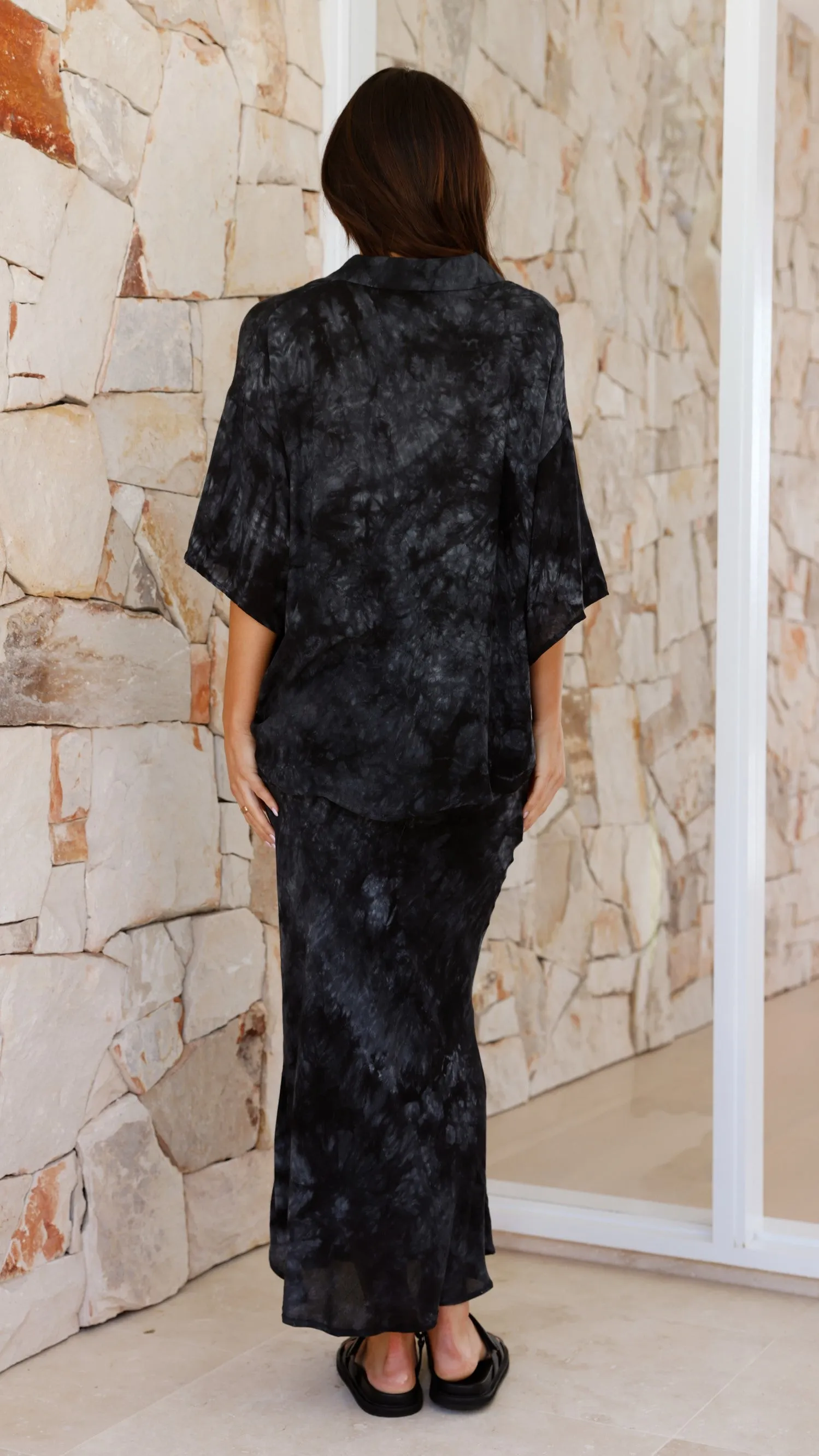Yolanda Shirt and Maxi Skirt Set - Grey Tie Dye sold by Billy J product image thumbnail 2