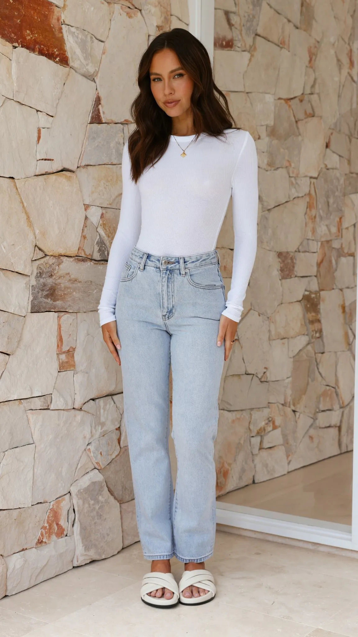 Organic Rib LS Tee - White sold by Billy J product image thumbnail 5