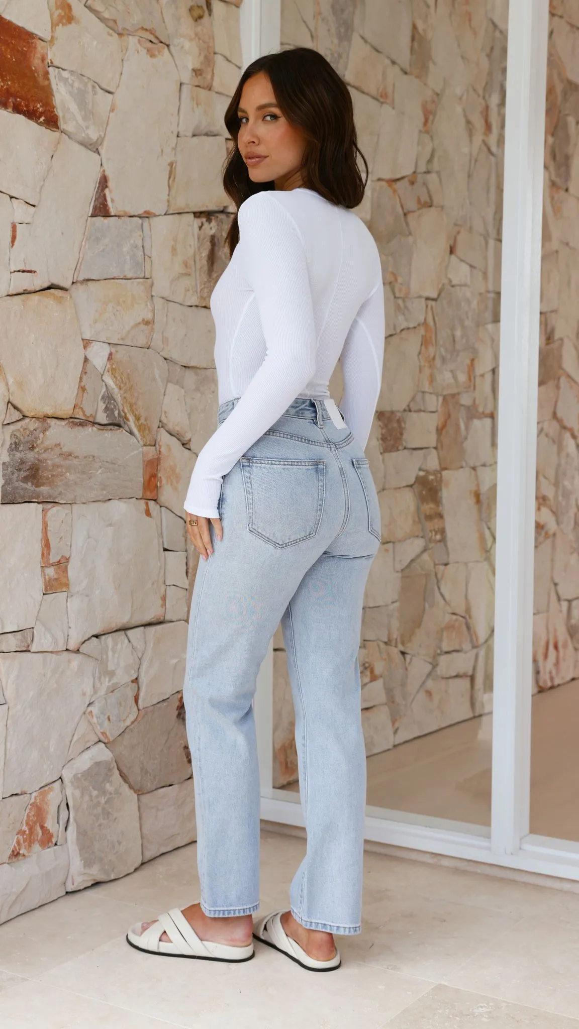 Organic Rib LS Tee - White sold by Billy J product image thumbnail 2