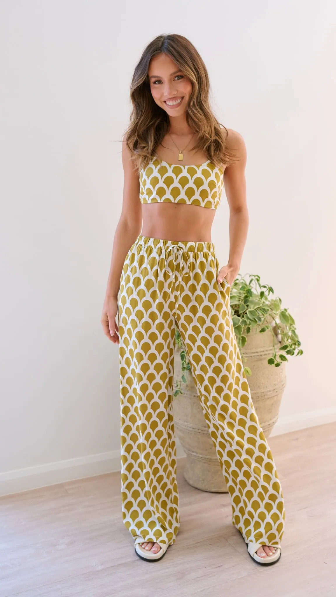 Layne Crop Top - Mustard Print sold by Billy J product image thumbnail 5