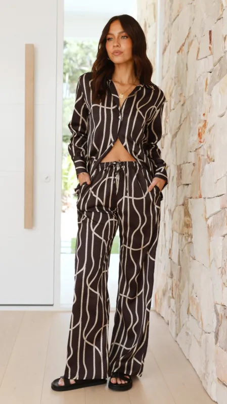 Macarius Pants - Black Rope Print sold by Billy J