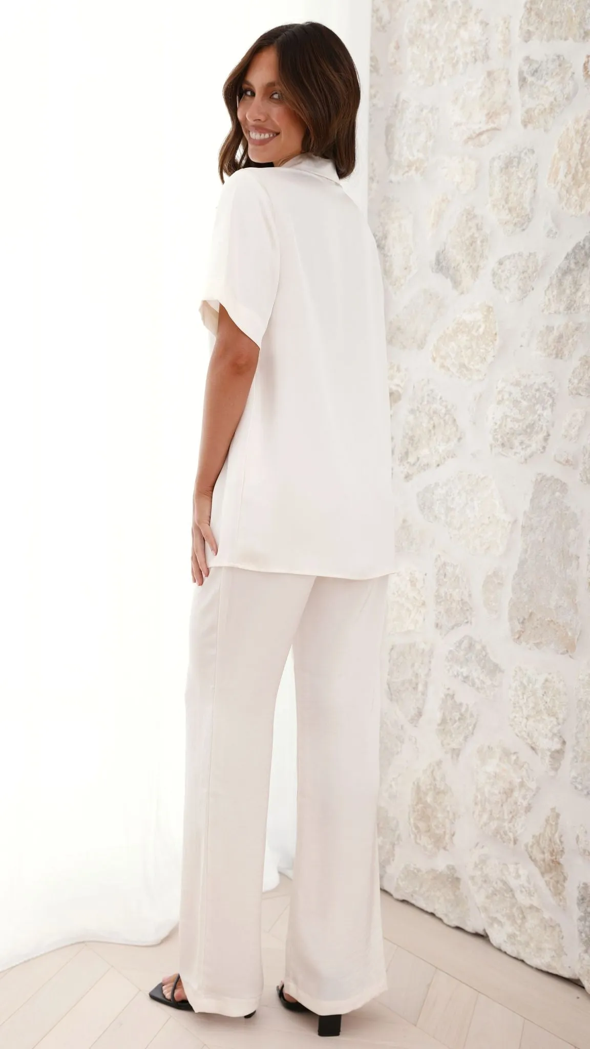 Imogen Button Shirt - Cream sold by Billy J product image thumbnail 3