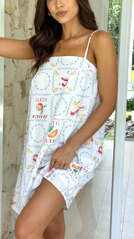 Bethani Mini Dress - White Lemons sold by Billy J