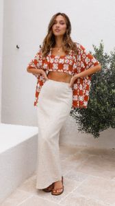 Gabi Maxi Skirt - Oatmeal sold by Billy J