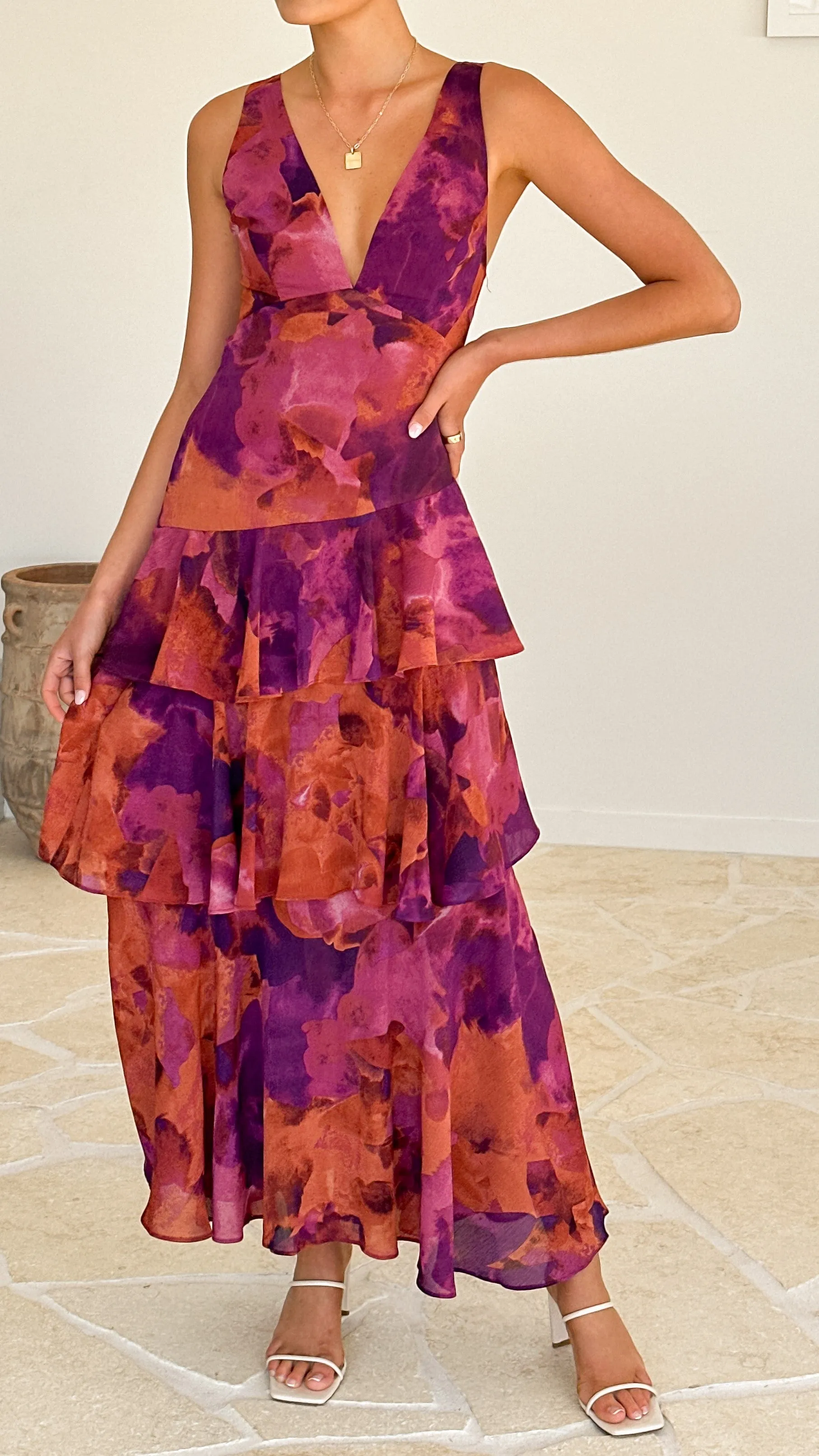 Sachiko Maxi Dress - Purple Print sold by Billy J product image thumbnail 4