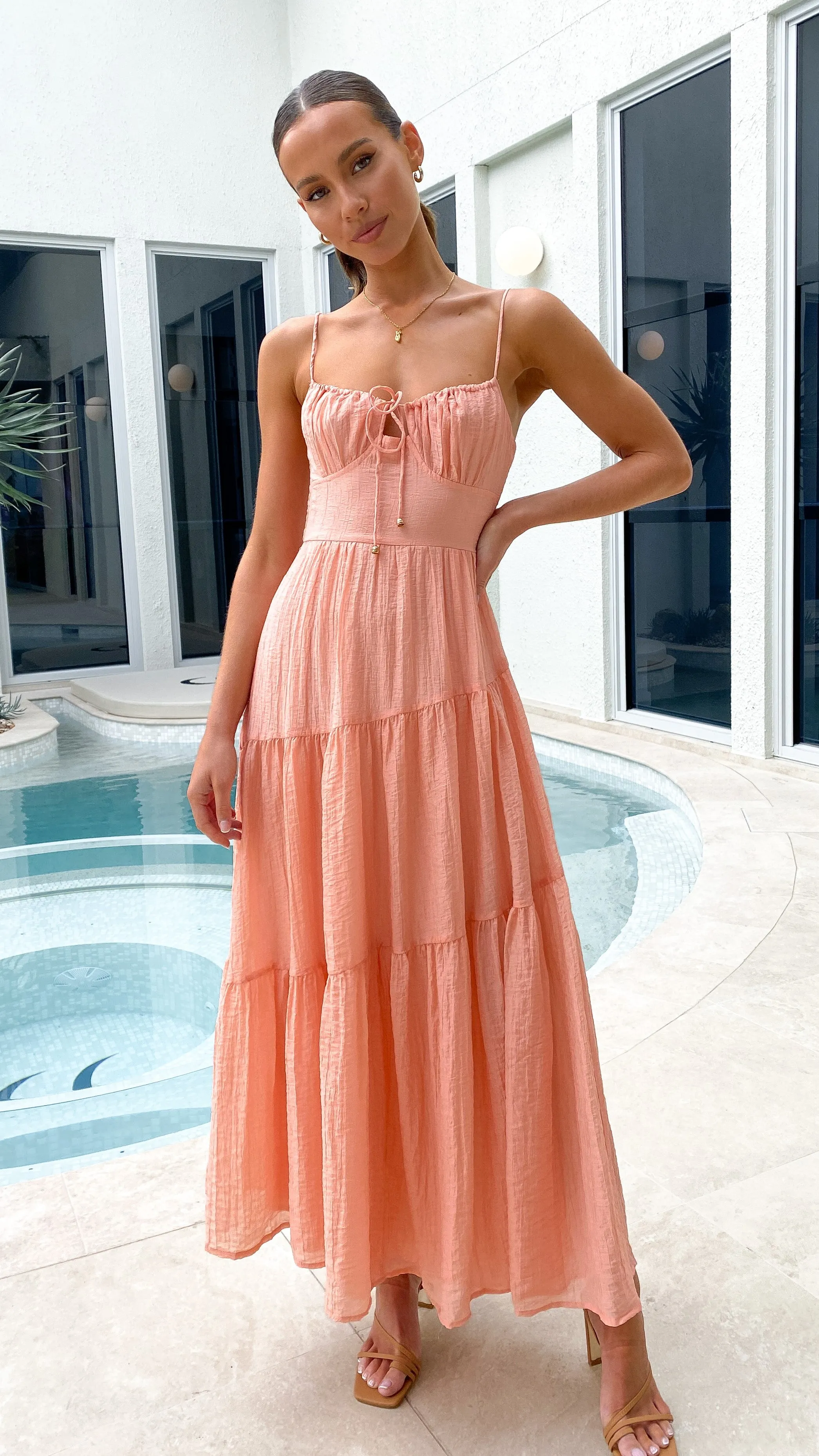 Cove Maxi Dress - Apricot sold by Billy J