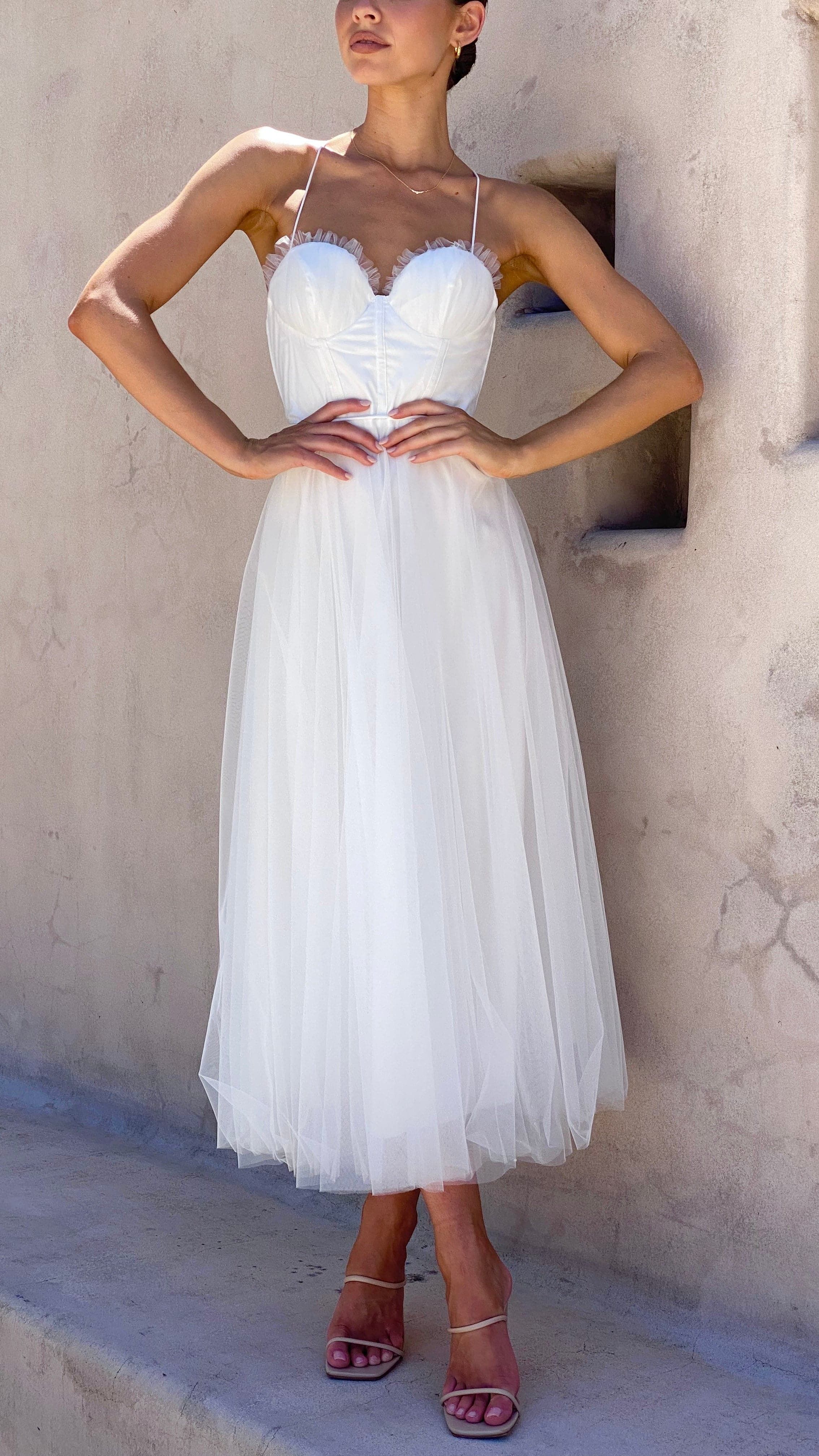Diana Midi Dress - White sold by Billy J product image thumbnail 5