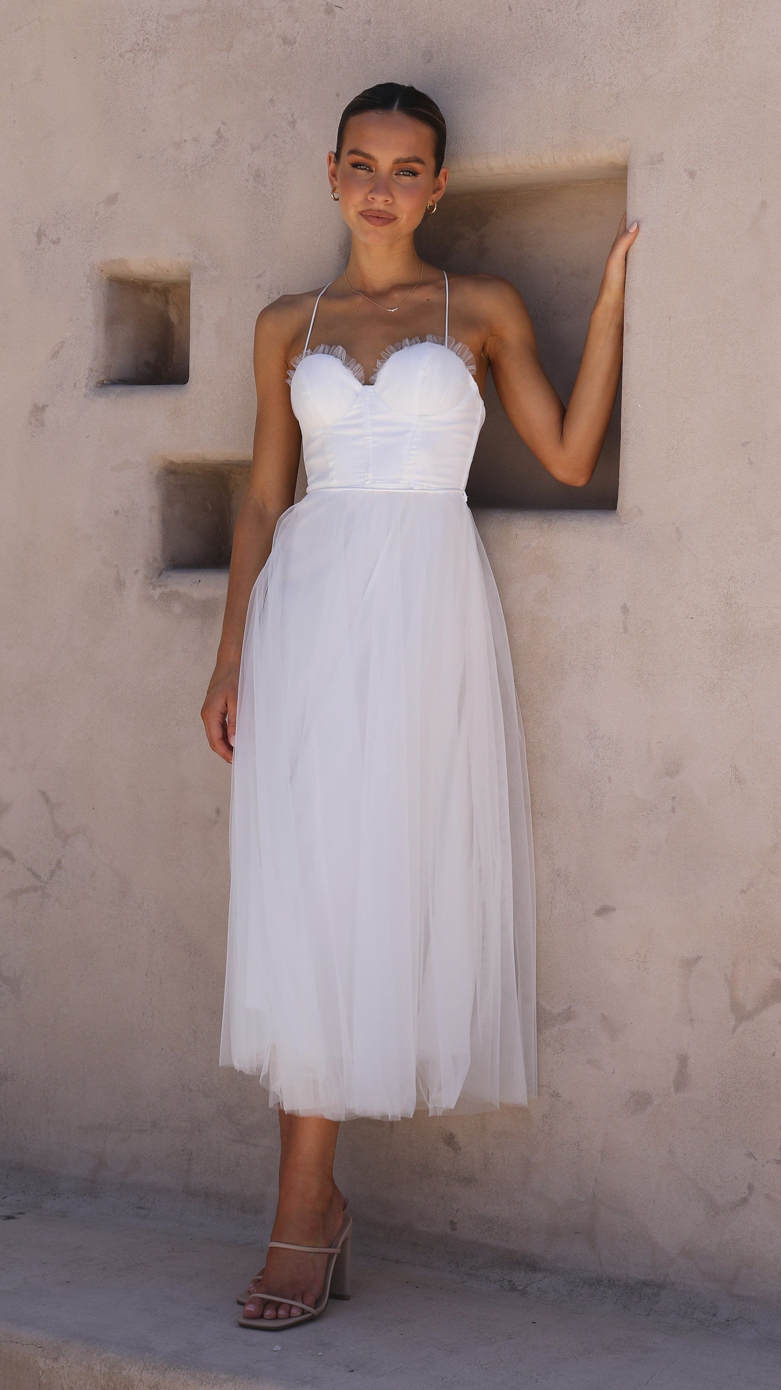 Diana Midi Dress - White sold by Billy J product image thumbnail 4