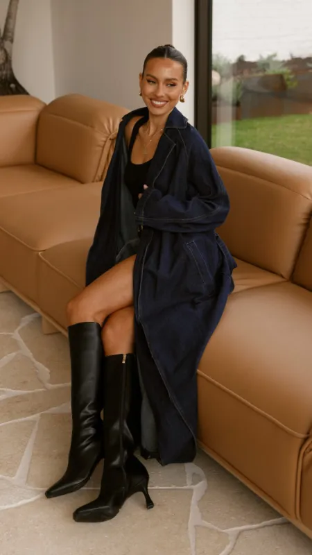 Candice Trench Coat - Indigo sold by Billy J