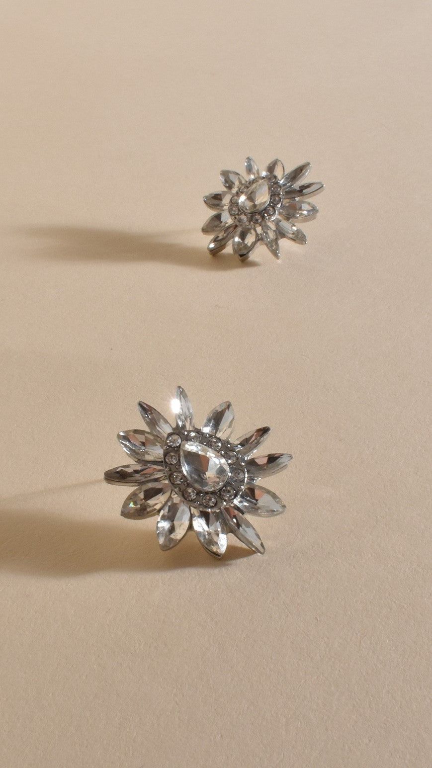 Spiked Floral Jewel Earrings - Crystal/Silver sold by Billy J product image thumbnail 3