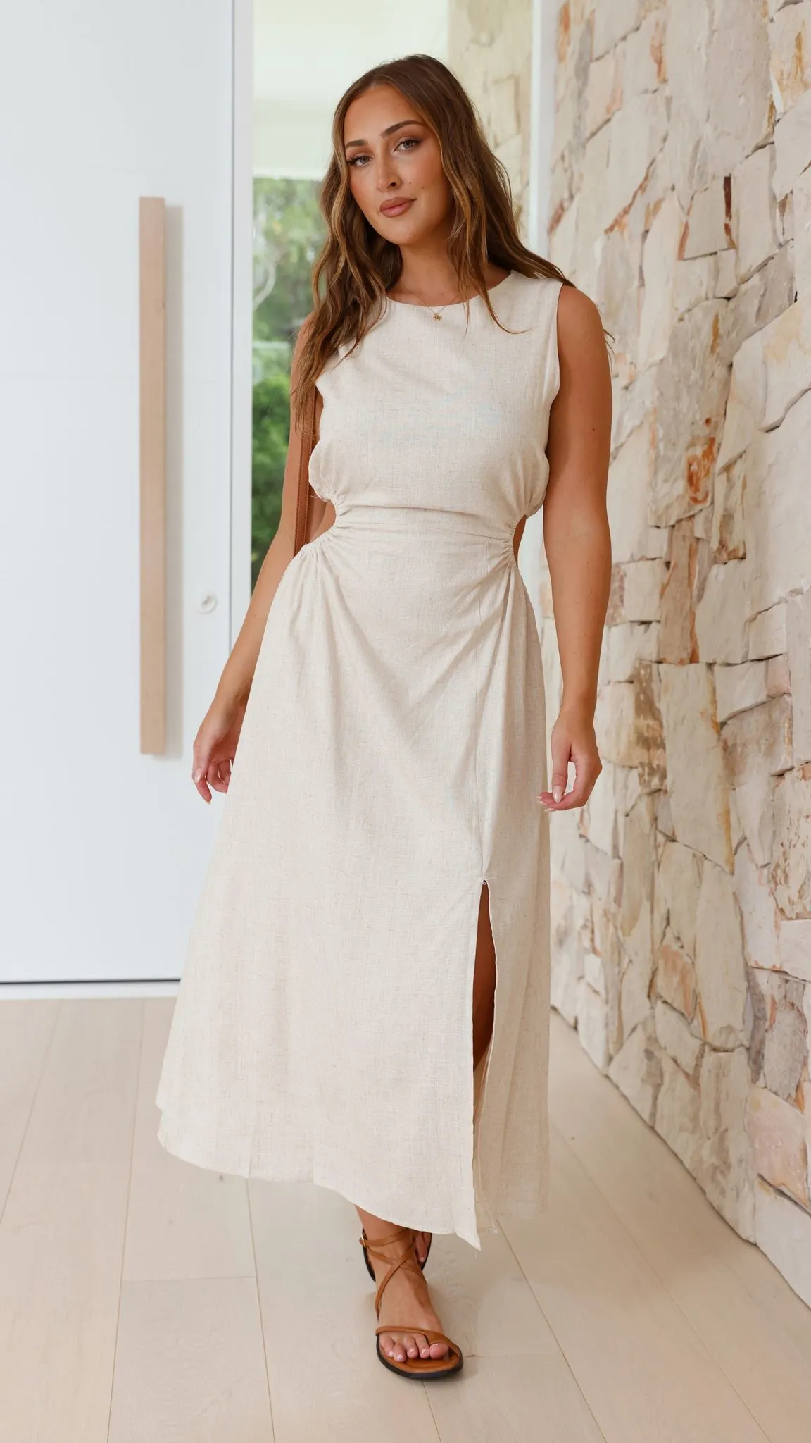 Jamila Midi Dress - Natural sold by Billy J