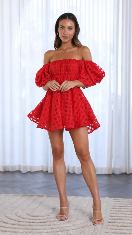 Malery Mini Dress - Red sold by Billy J